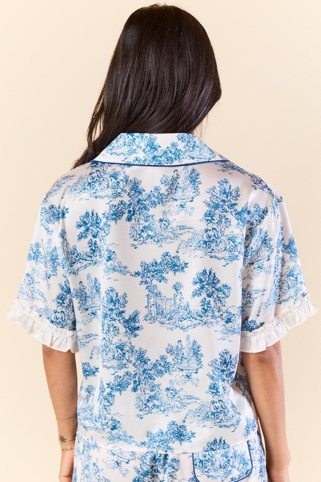 Chateau Dreams Satin Short Sleeve Pajama Top Product Image