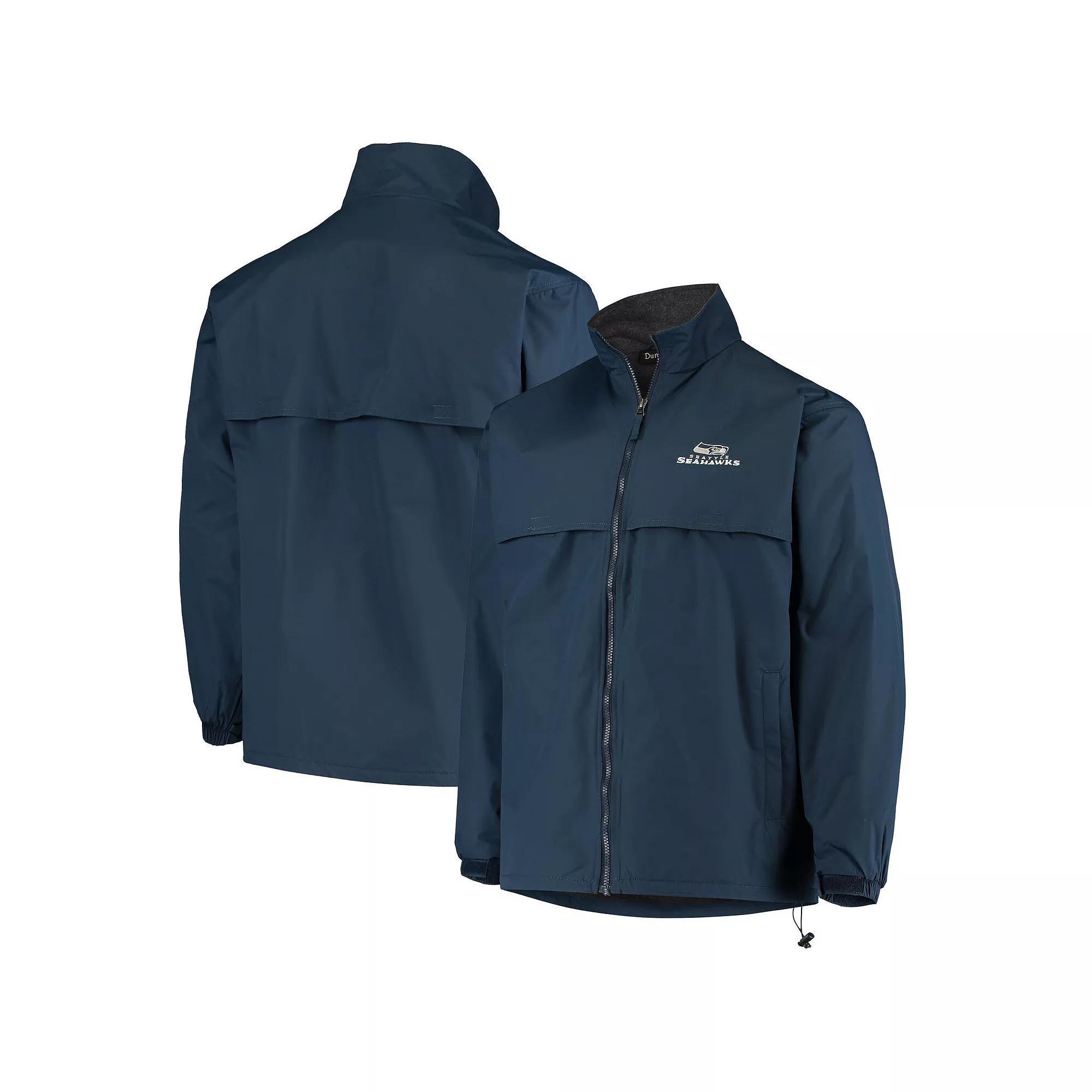 Men's Dunbrooke Navy Seattle Seahawks Triumph Fleece Full-Zip Jacket, Size: Medium, Blue Product Image