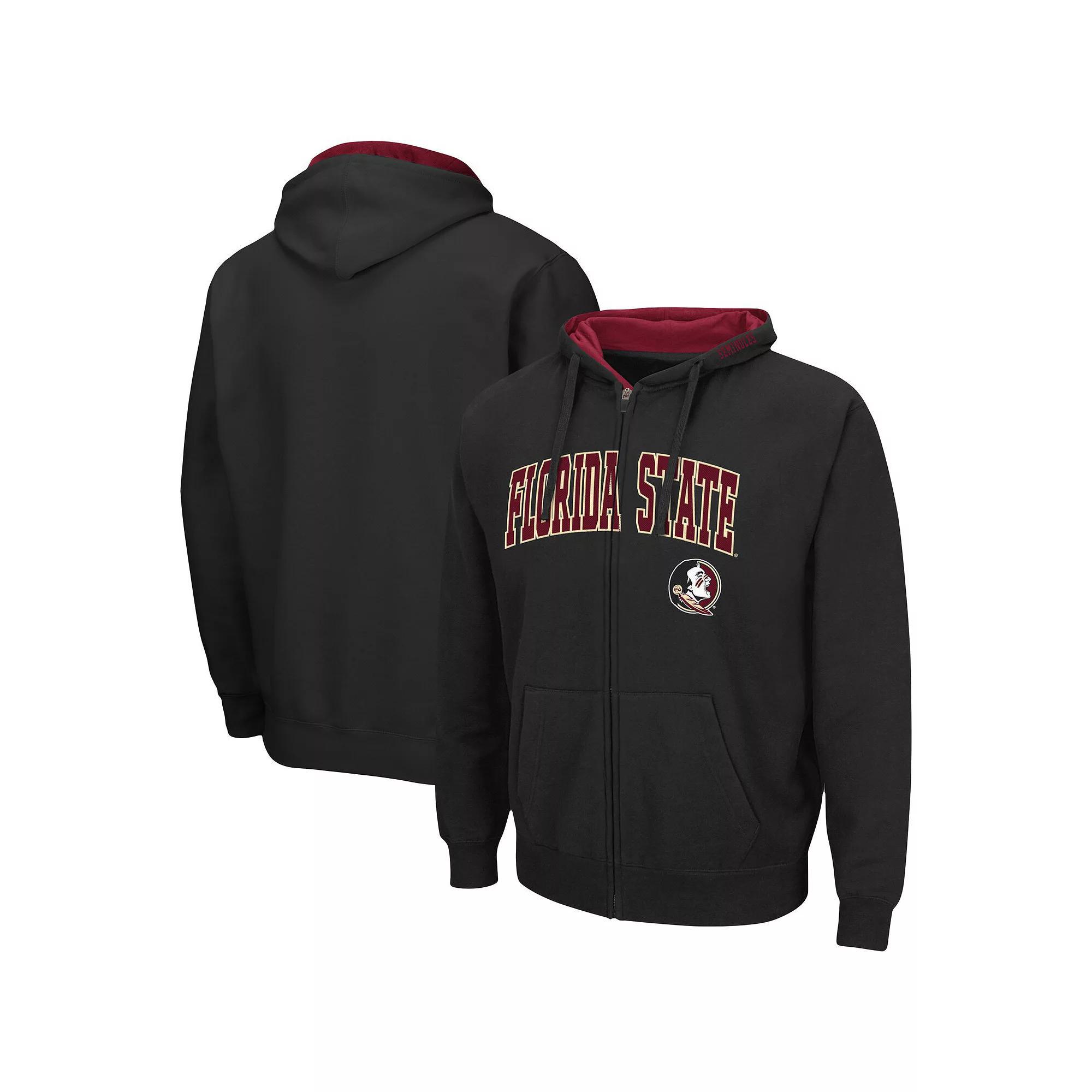 Men's Colosseum Cardinal Ball State Cardinals Arch & Logo 3.0 Full-Zip Hoodie, Size: XL, Bal Red Product Image