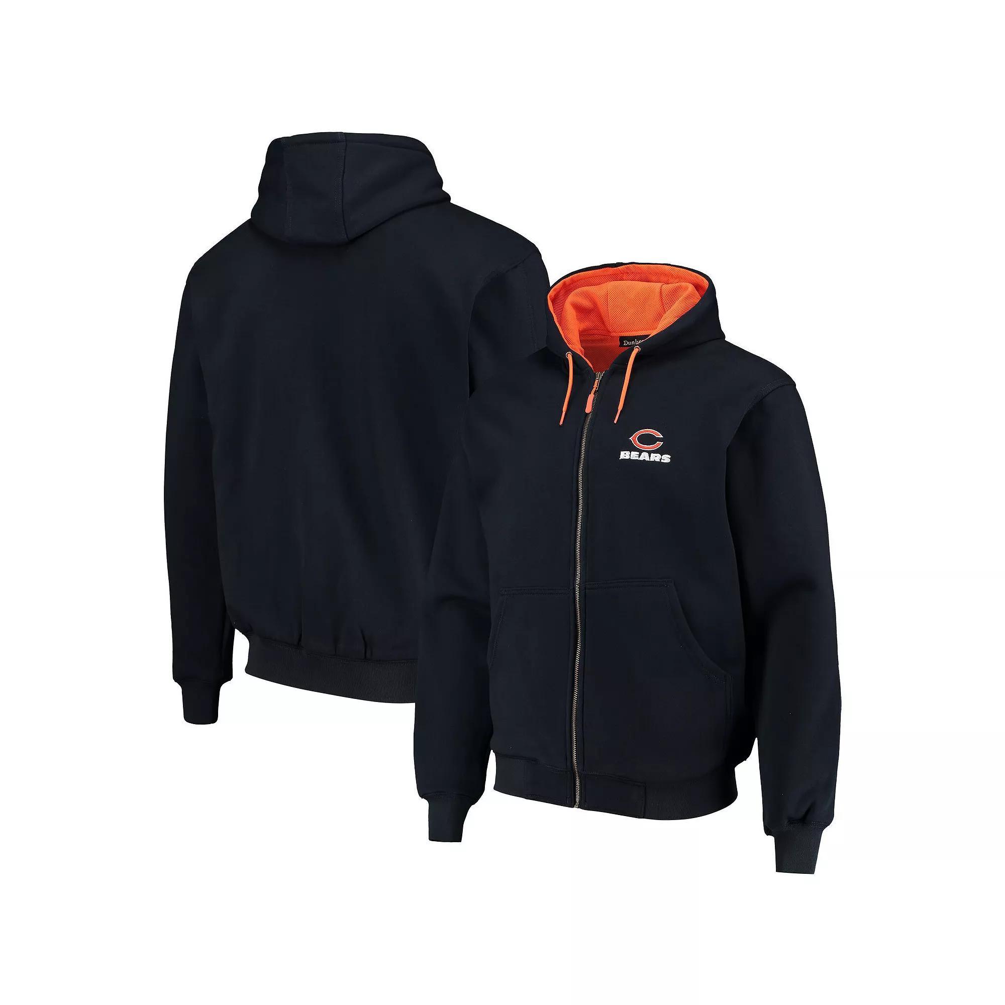 Men's Dunbrooke Navy Chicago Bears Craftsman Thermal-Lined Full-Zip Hoodie, Size: Medium, Blue Product Image
