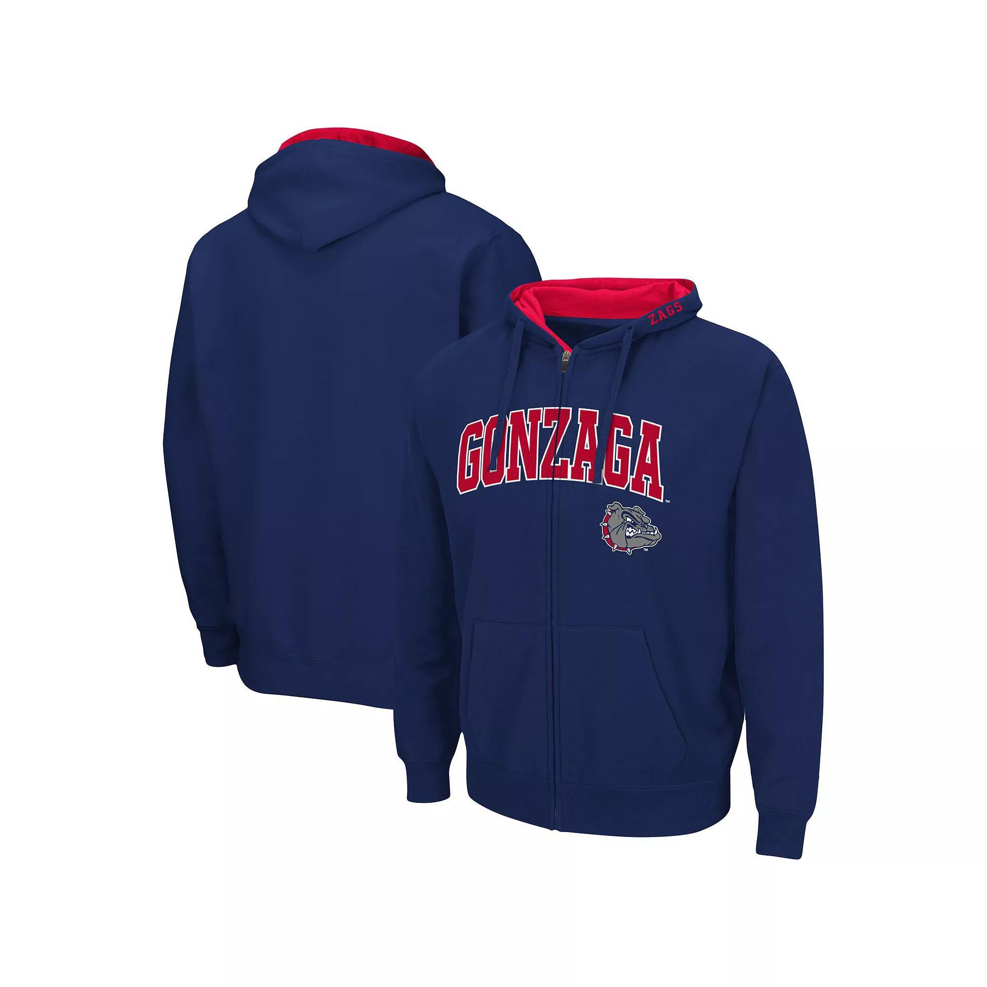 Mens Colosseum Navy Gonzaga Bulldogs Arch & Logo 3.0 Full-Zip Hoodie Zag Blue Product Image