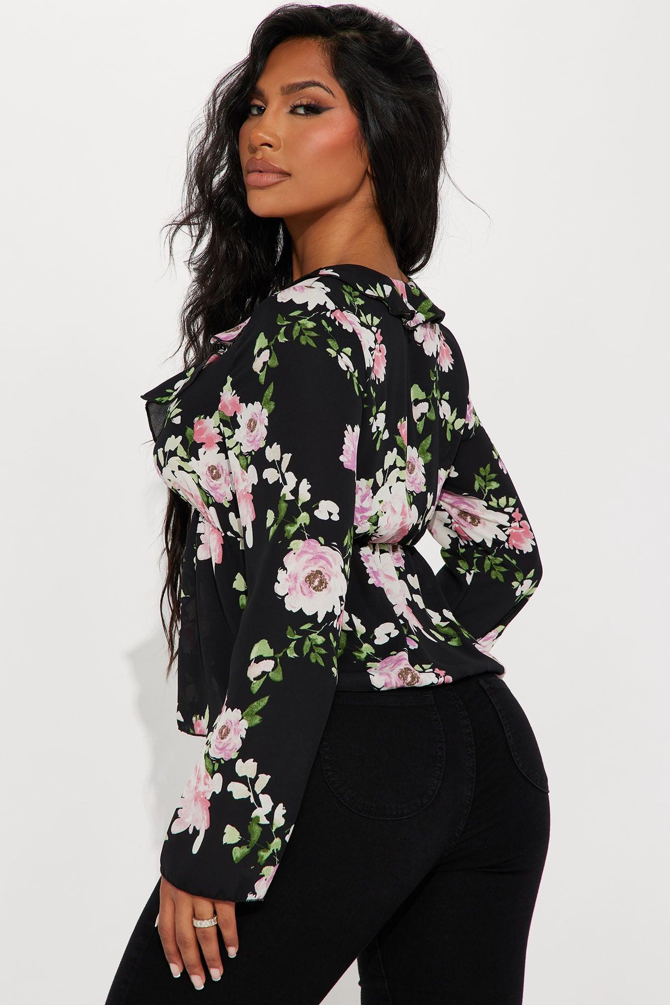Travel With Floral Top - Black/combo Product Image