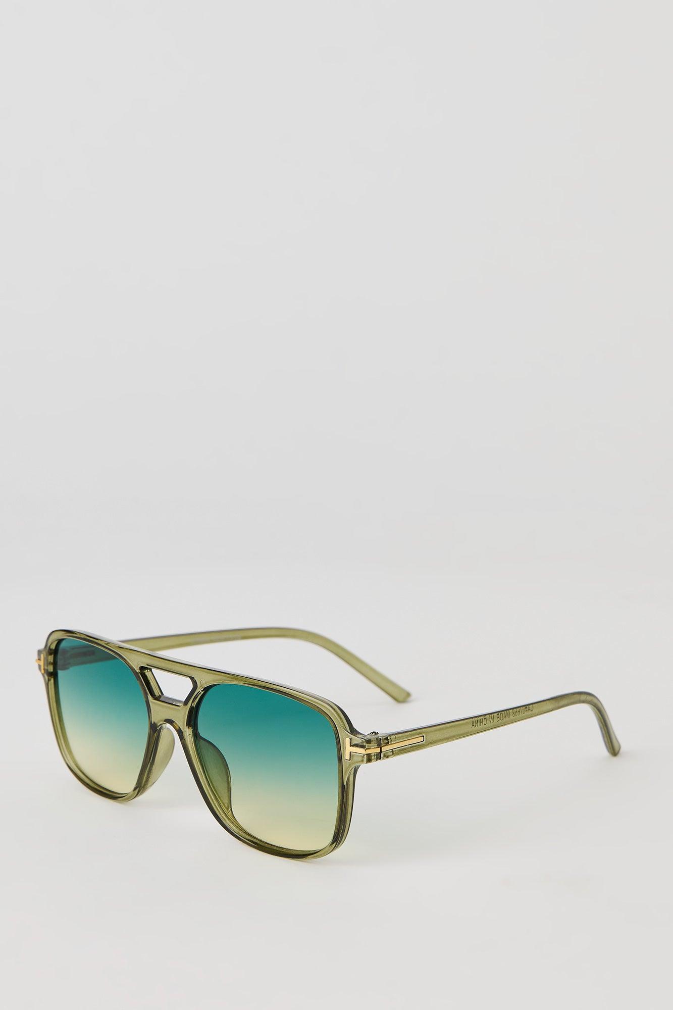 Clear Aviator Sunglasses Male Product Image