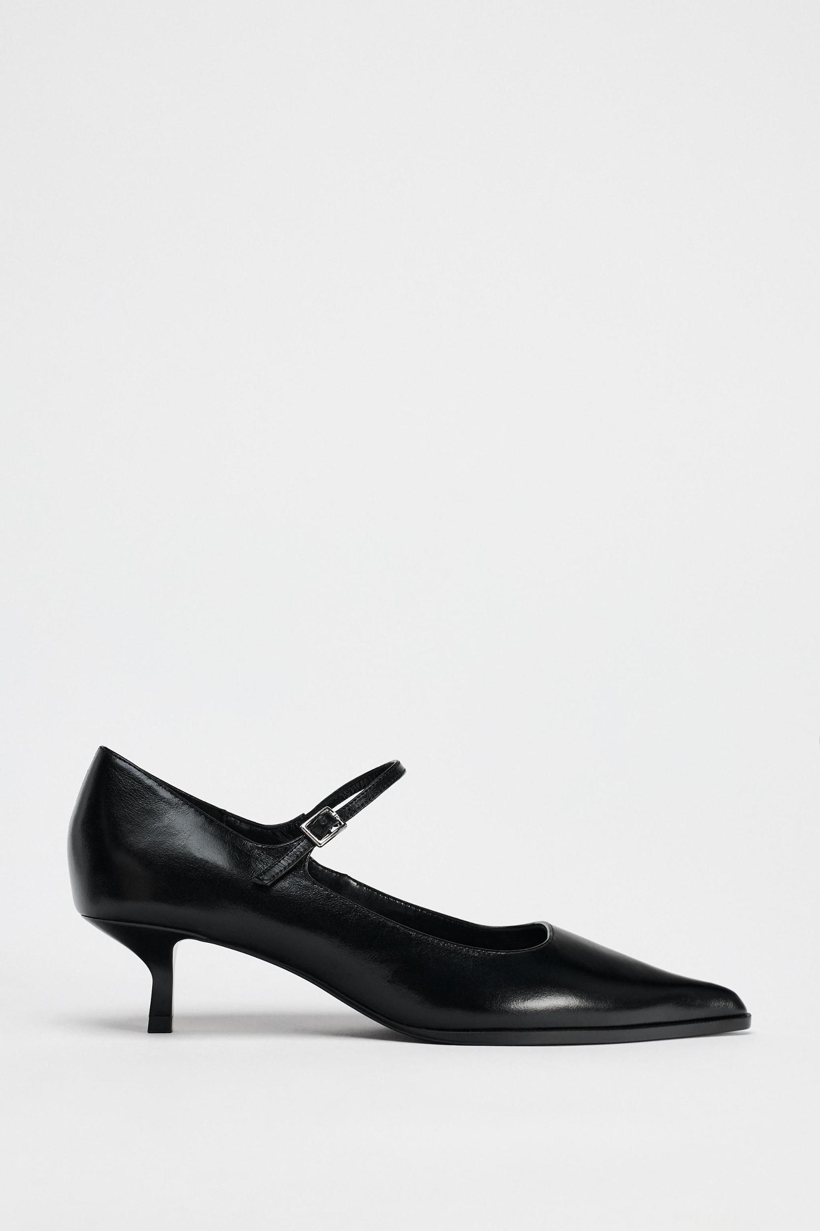 LEATHER KITTEN HEEL SHOES Product Image