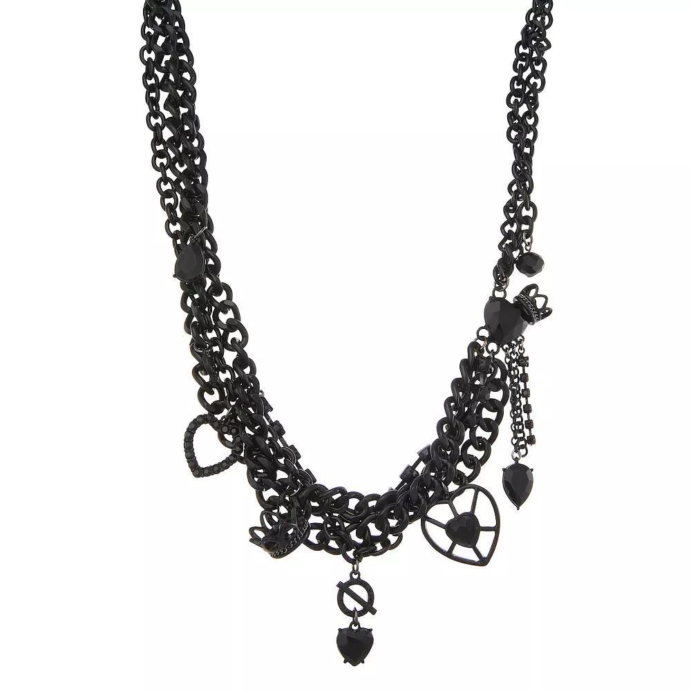 Simply Vera Vera Wang Jet Tone Statement Heart Collar Necklace, Women's, Black Product Image