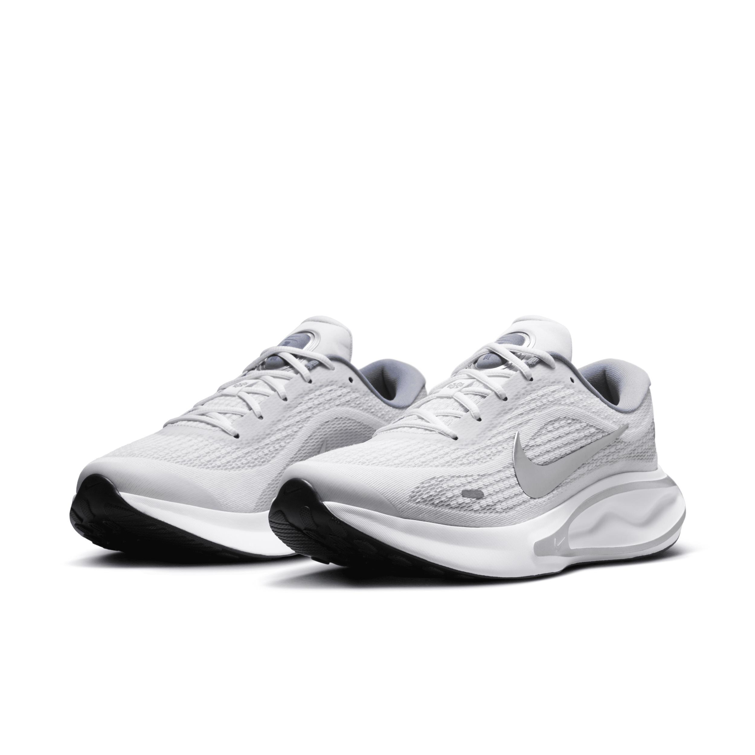 Nike Journey Run Men's Road Running Shoes, Size: 13, White Grey Silver Product Image