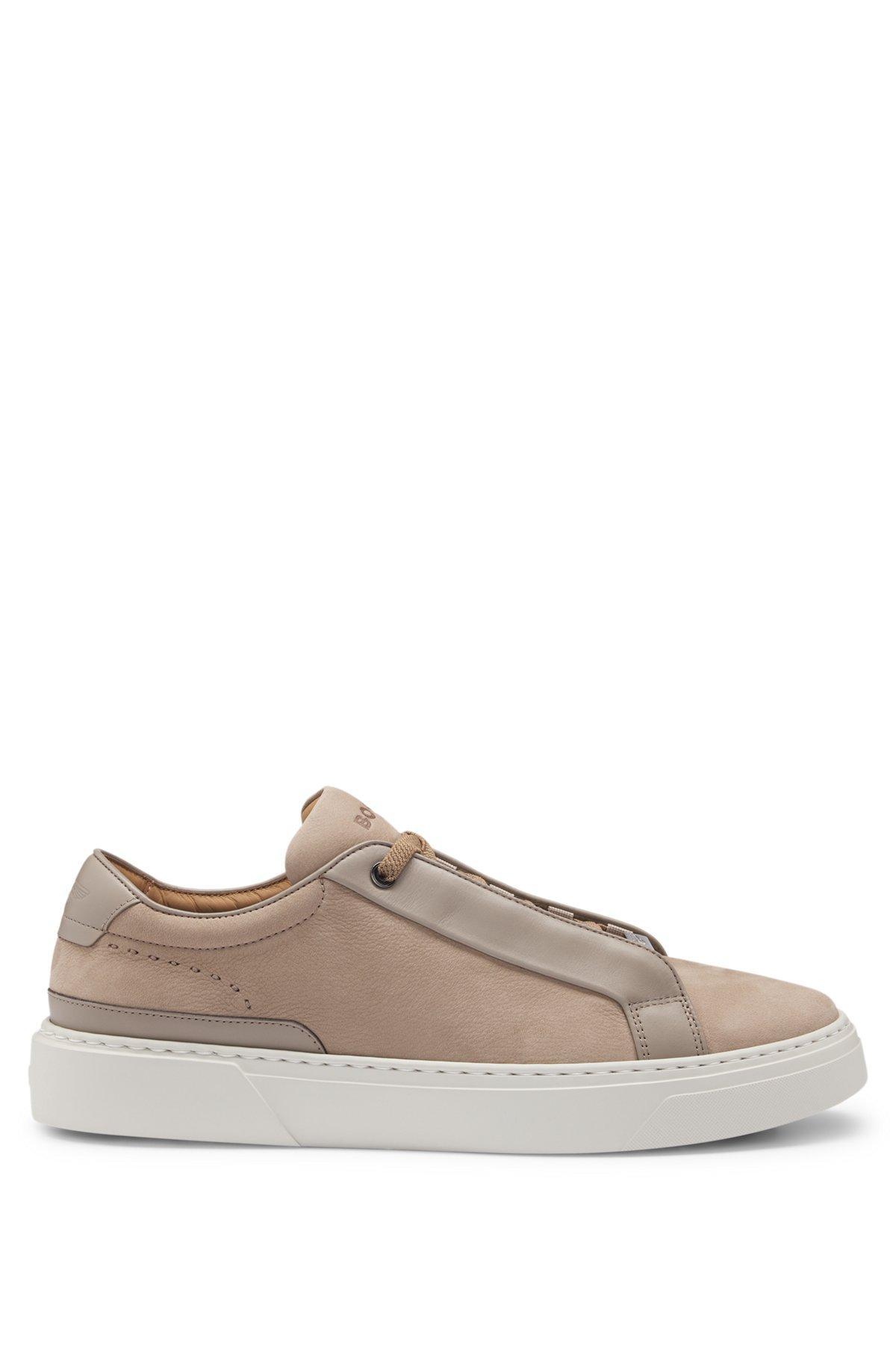 BOSS x ASTON MARTIN grained-leather trainers with hidden laces Product Image