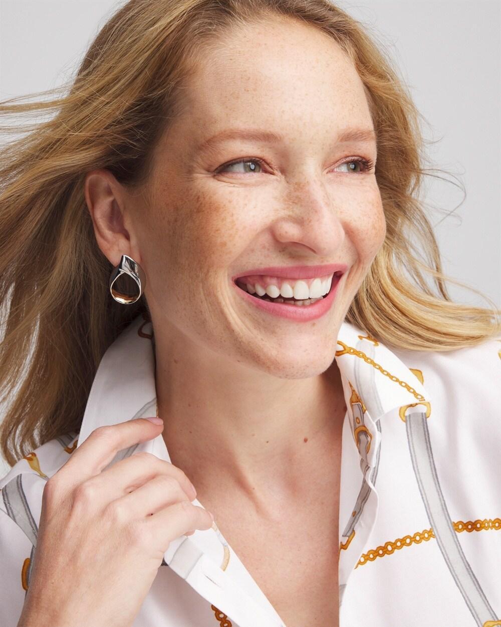 No Droop™ Mixed Metal Twist Earrings Product Image