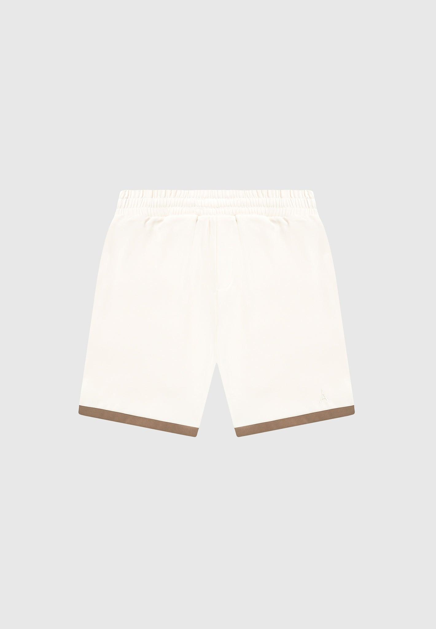 Colour Block Shorts - Cream/Brown Male Product Image
