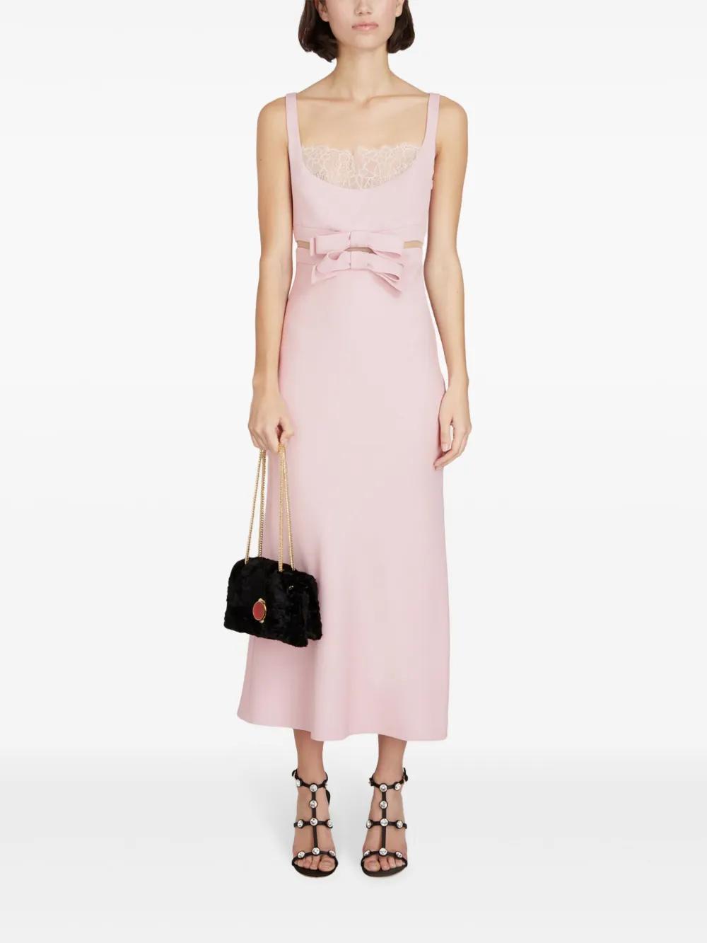 bow-detail crepe midi dress Product Image