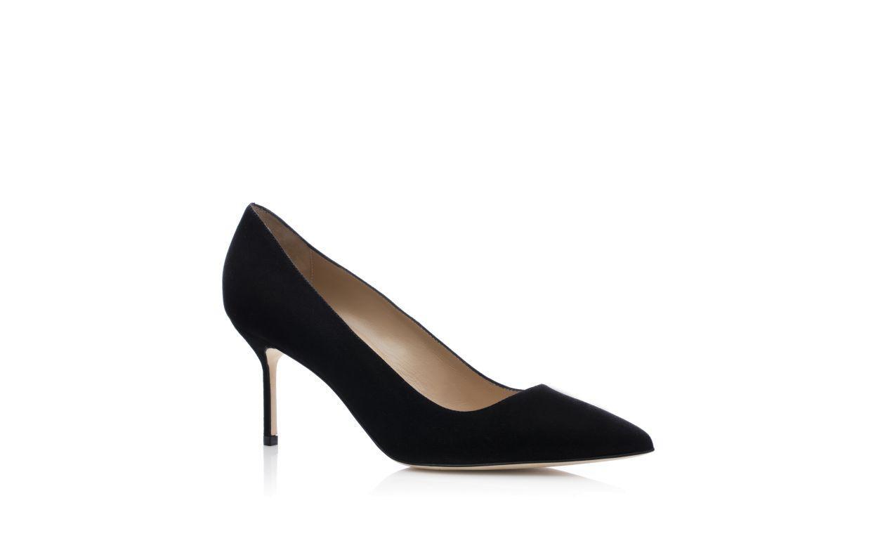 BB 70 Black Suede Pointed Toe Pumps Product Image