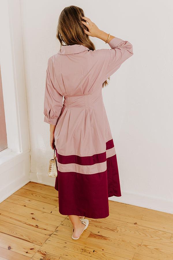 Hopeless Romantic Button Down Midi in Dusty Purple Product Image