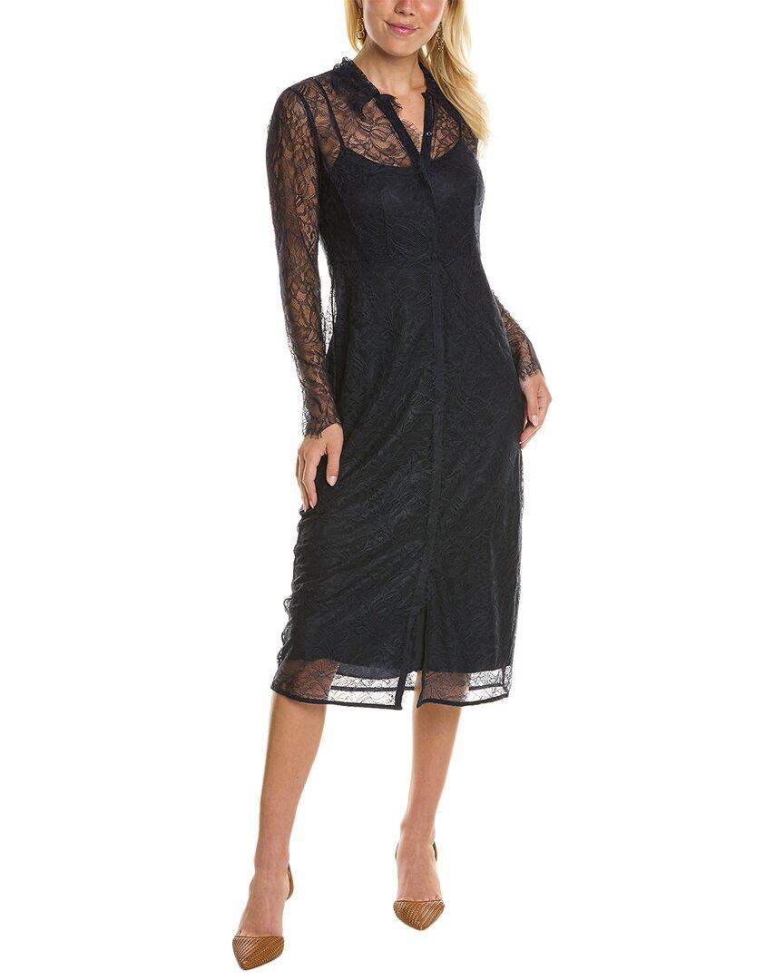 REBECCA TAYLOR Lace Shirtdress In Blue Product Image