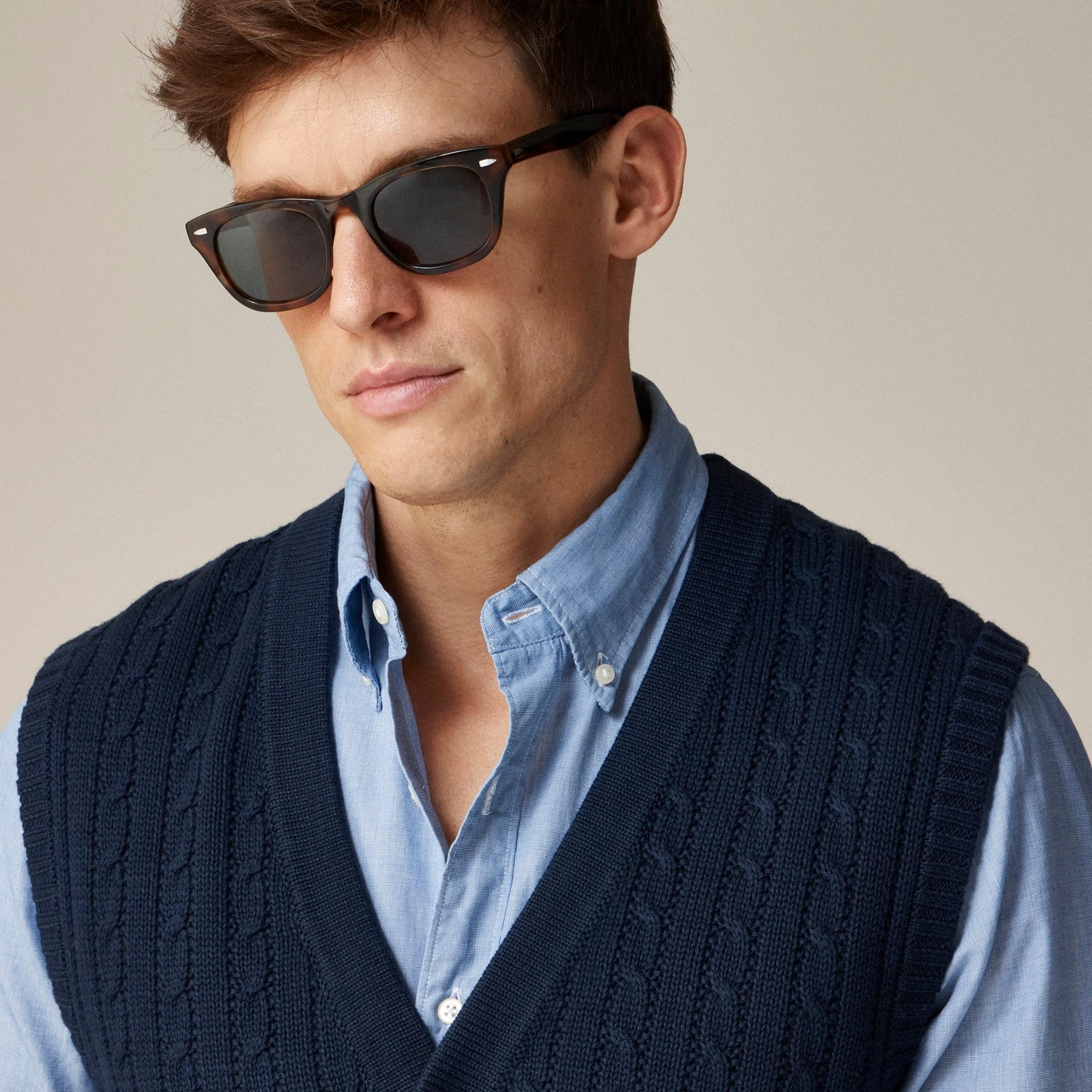 Heritage cotton cable cardigan sweater-vest Product Image