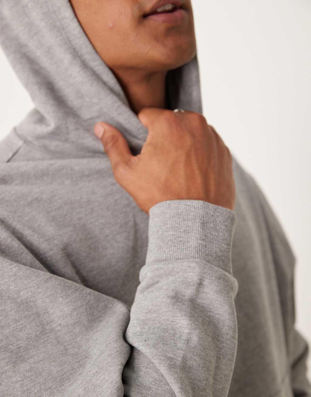 ASOS DESIGN essential boxy oversized hoodie in heather gray Product Image