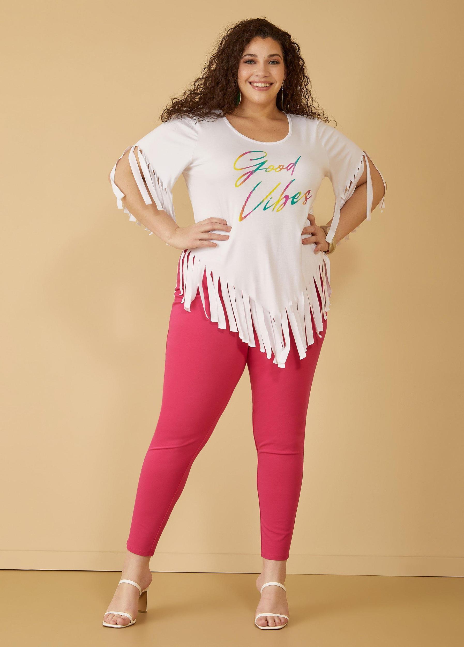 Good Vibes Fringed Graphic Tee Product Image