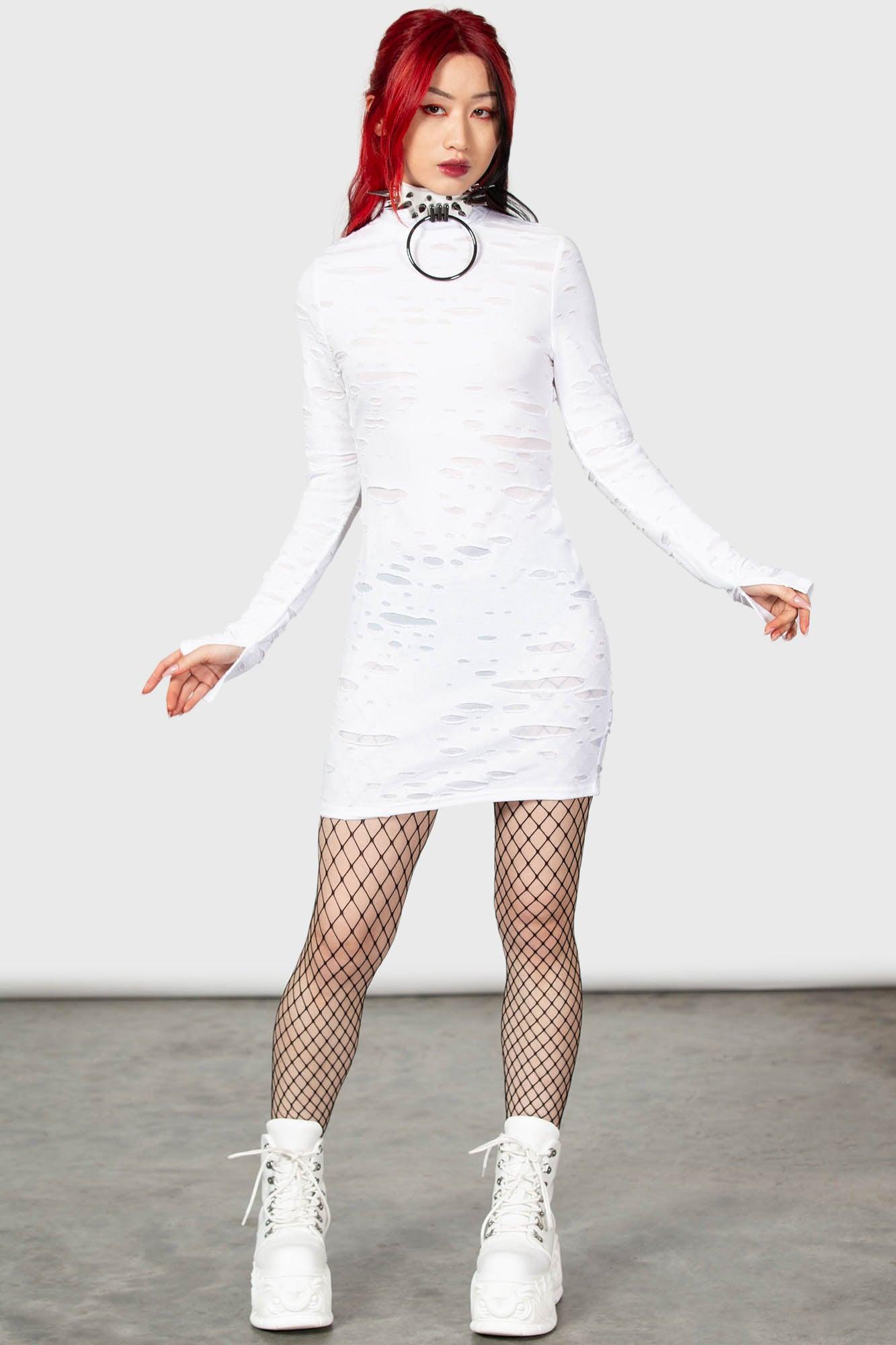 Illuminated Demon Long Sleeve Dress Female Product Image
