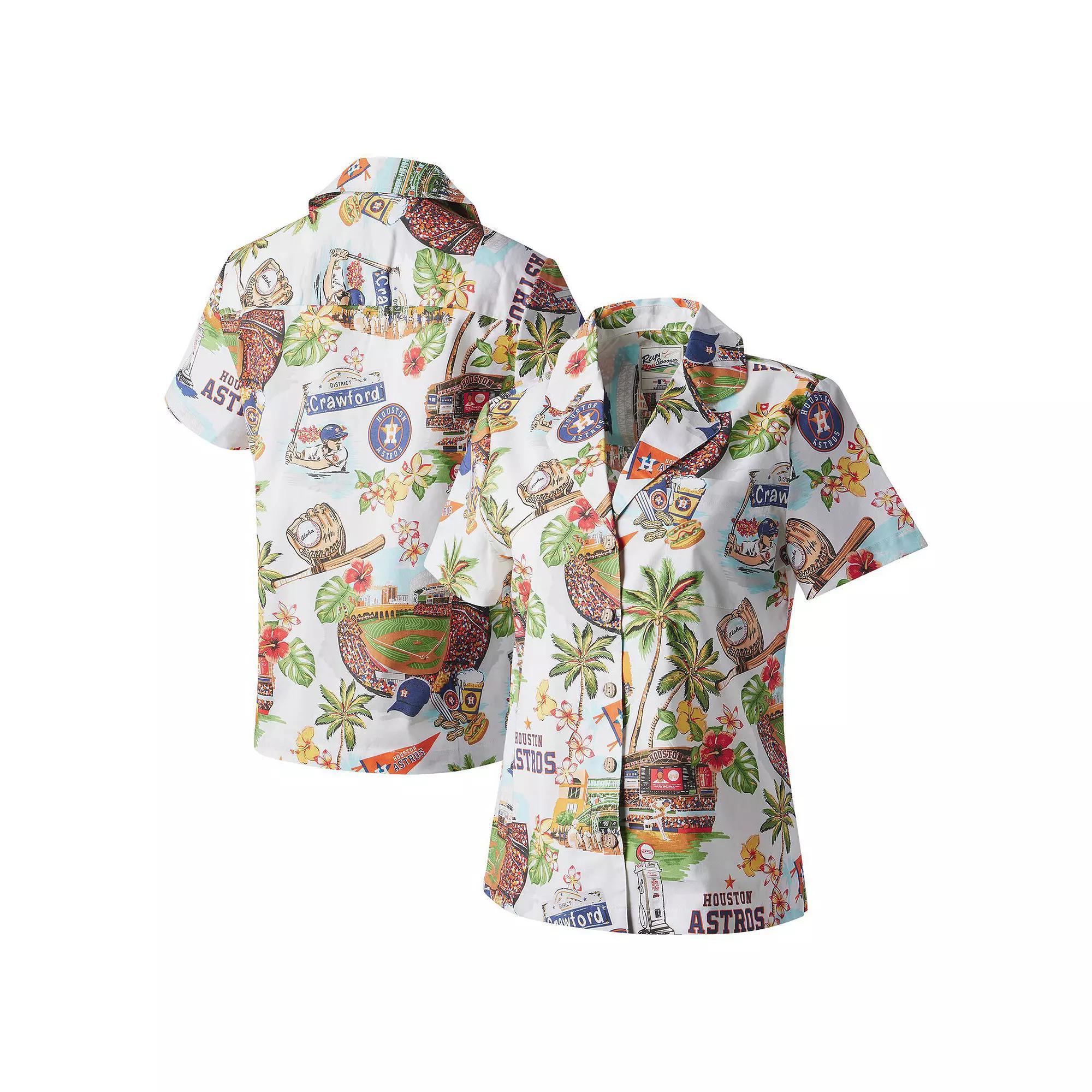 Women's Reyn Spooner White Houston Astros Scenic Button-Up Shirt, Size: XS Product Image
