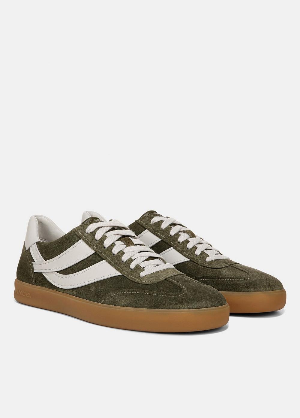 Mens Oasis Suede And Leather Sneaker, Light Smoke Grey/chalk White, Size 10 Vince Product Image