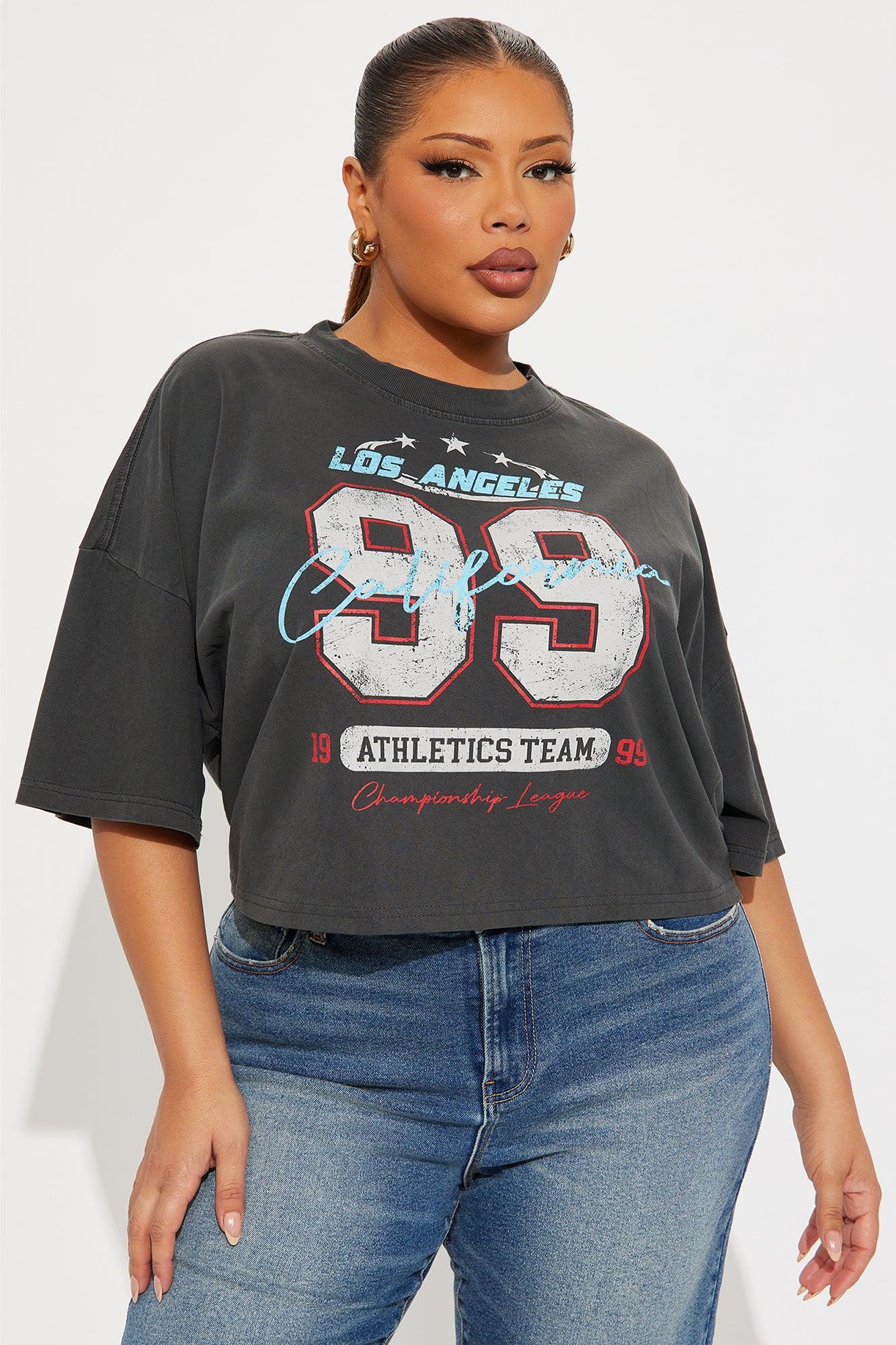 99 California Team Washed Cropped Tee - Black Wash Product Image