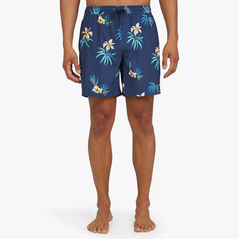 Men's Quiksilver 6.5" Floral Swim Trunks, Size: Large, Blue Product Image