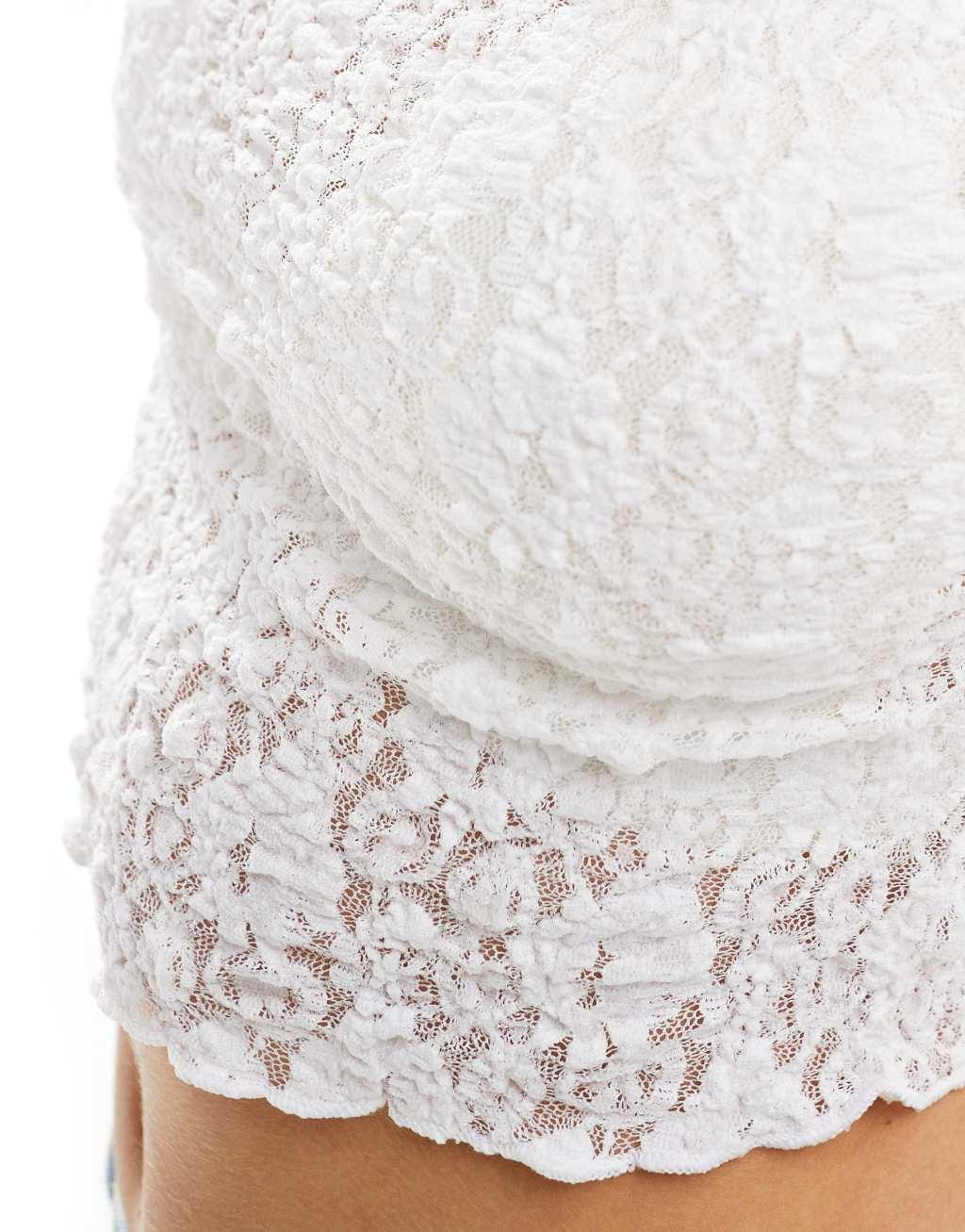 Bershka high neck lace top Product Image