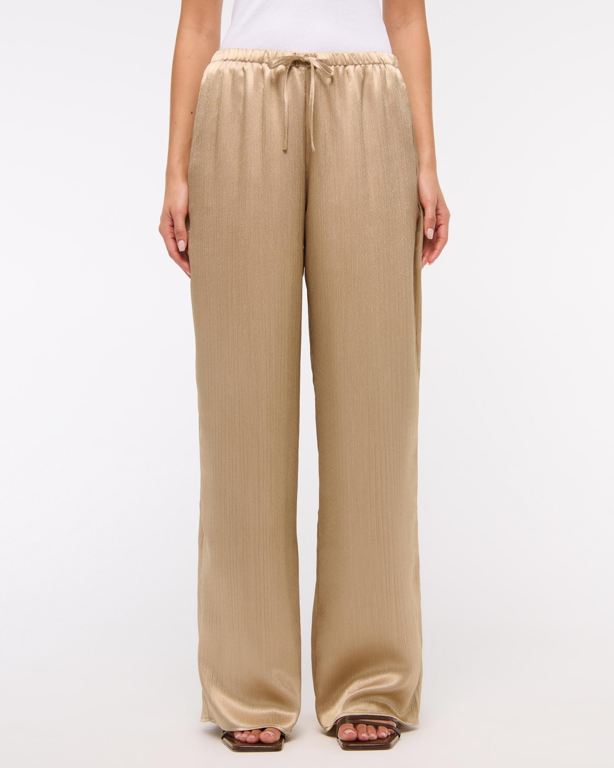 Textured Satin Pull-On Pant Product Image