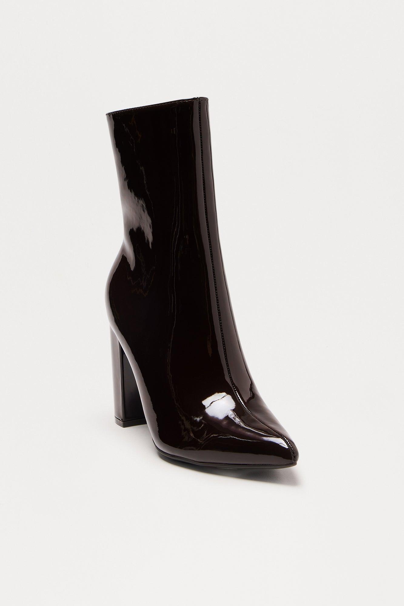 Be Yourself Block Heel Booties - Brown Product Image