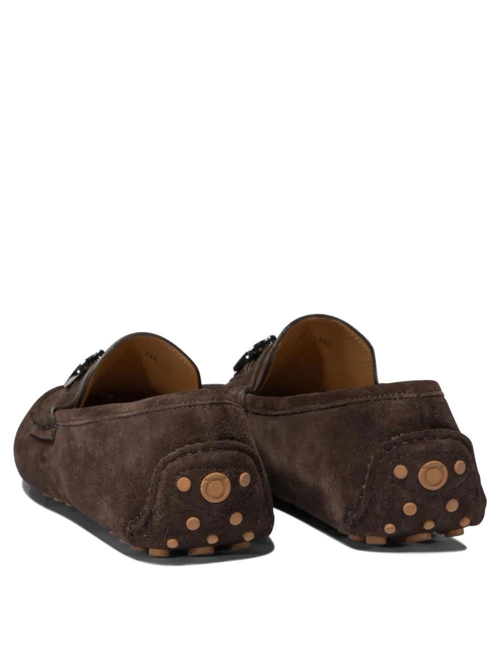 Gancini suede loafers Product Image