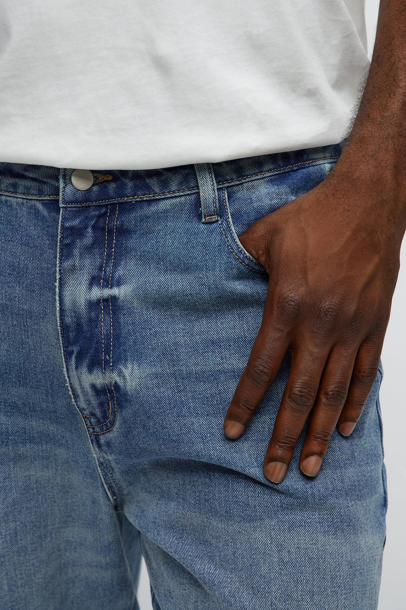 Relaxed Straight Tiger Patch Jeans - Medium Wash Male Product Image
