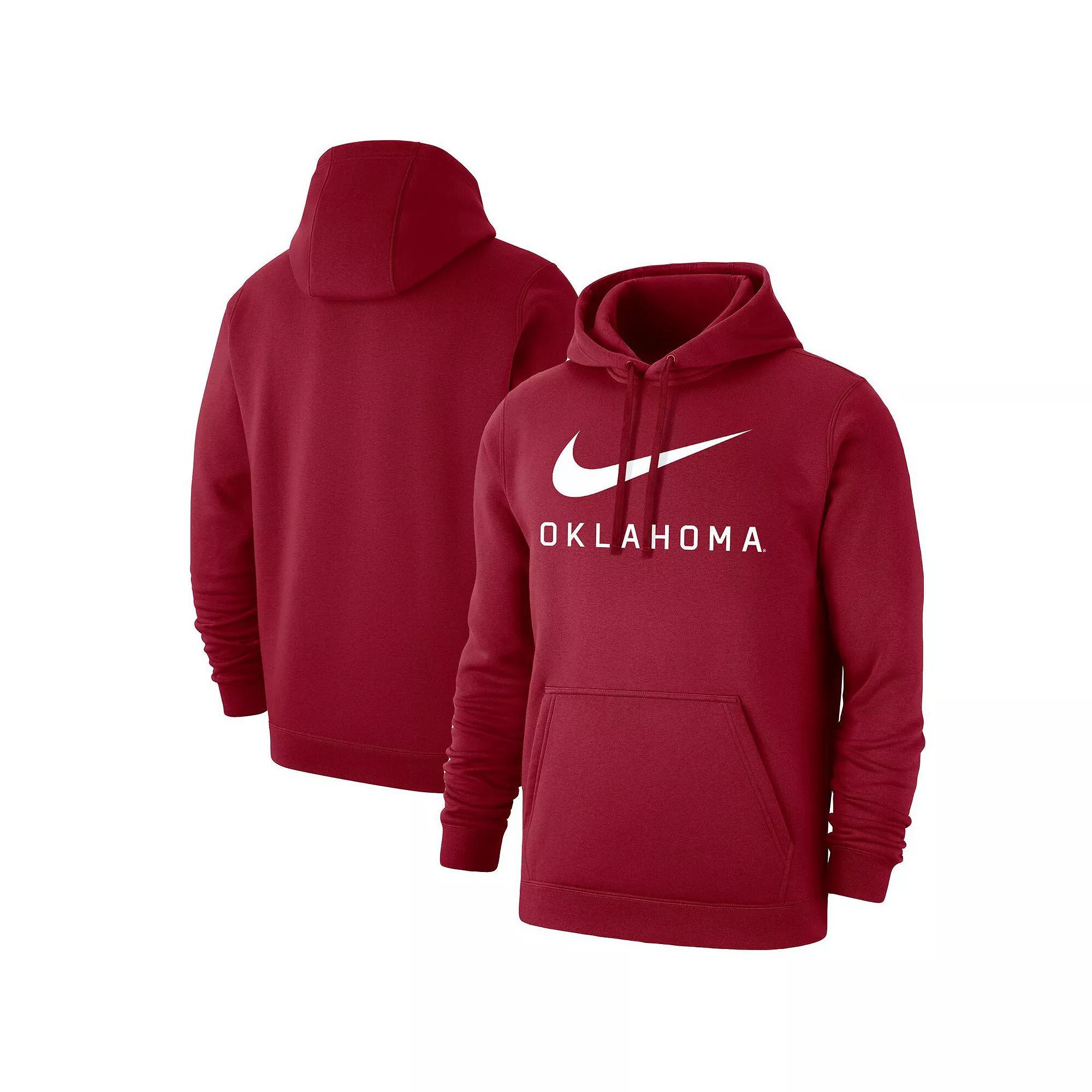 Mens Nike Crimson Oklahoma Sooners Big Swoosh Club Pullover Hoodie Product Image