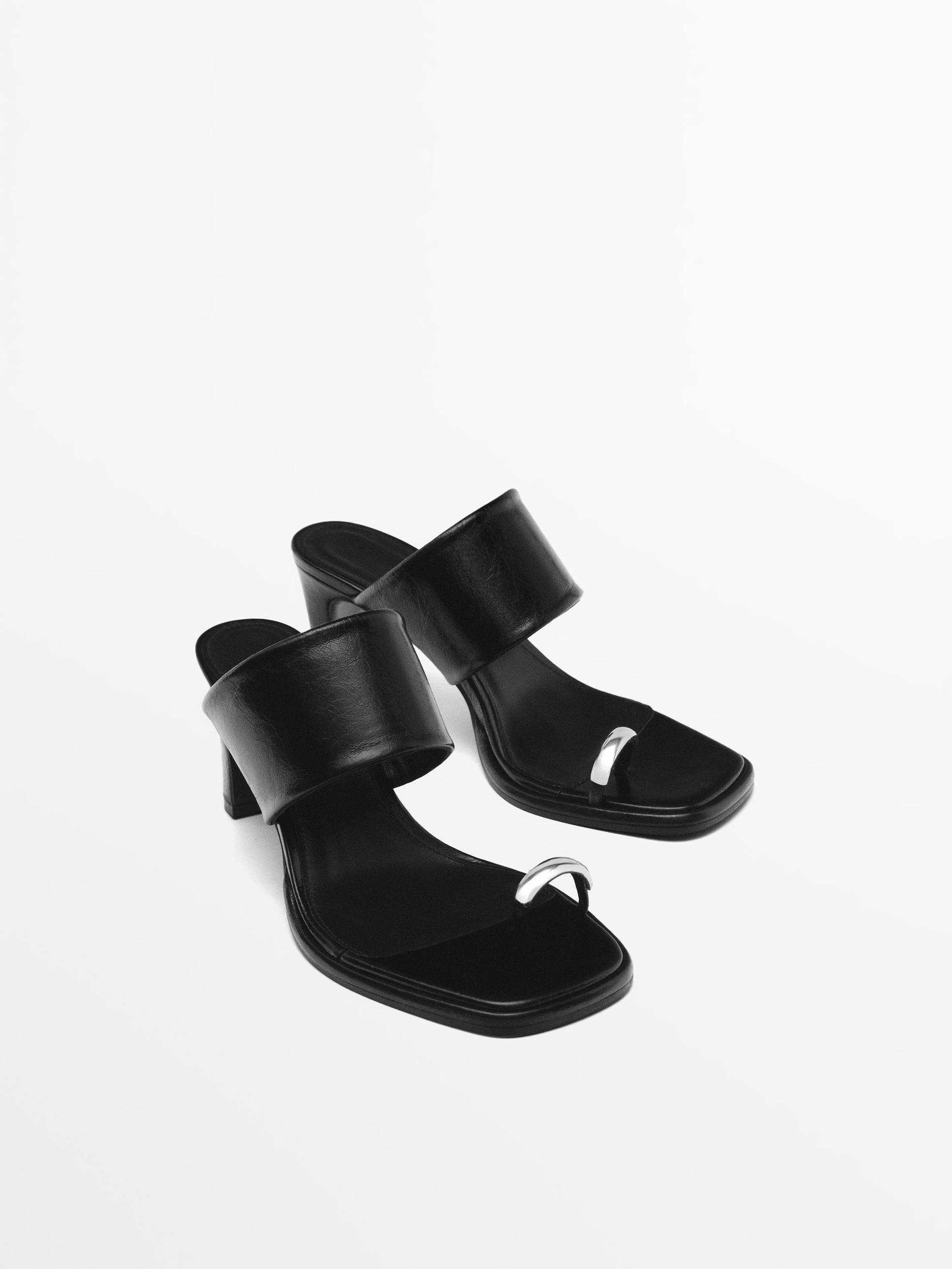 High-heel sandals with ring detail Product Image