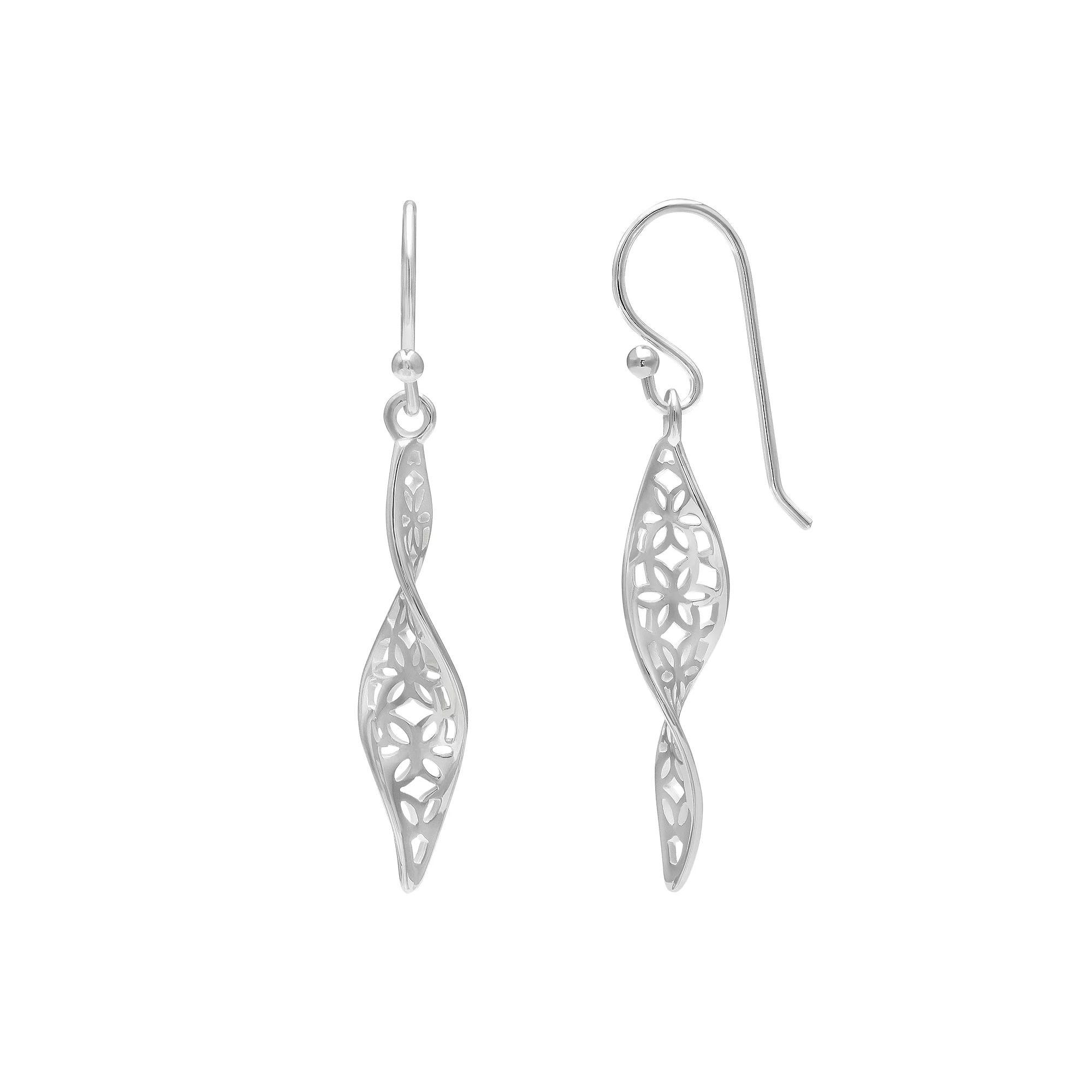 PRIMROSE Sterling Silver Flower Filigree Drop Earrings, Women's Product Image