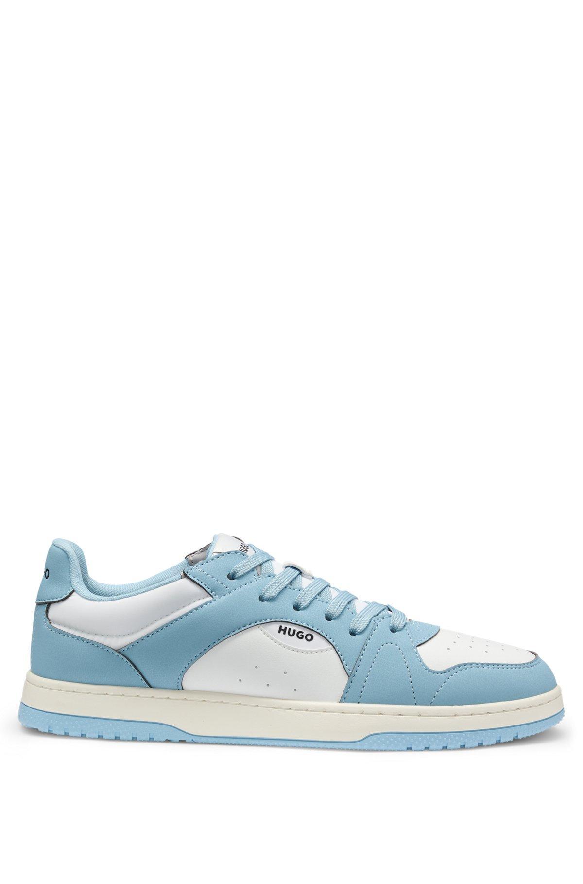 Low-top trainers with faux leather Product Image