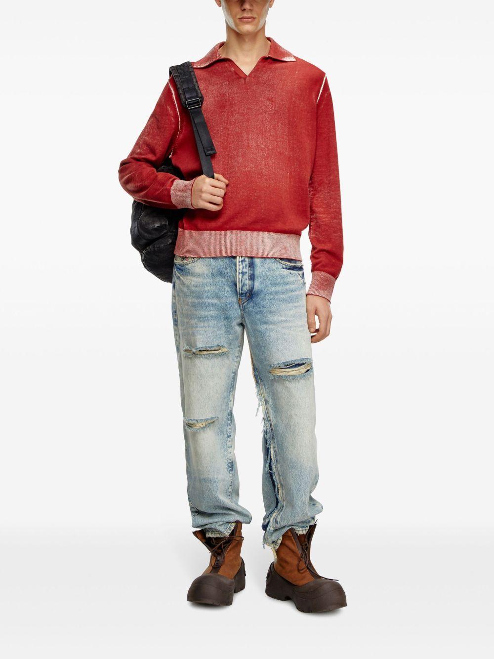 faded effect fine-rib jumper Product Image