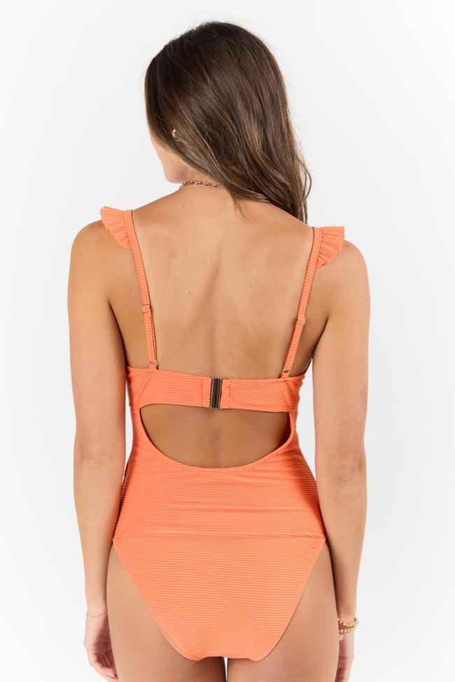 Ride The Waves Orange One Piece Swimsuit FINAL SALE Product Image