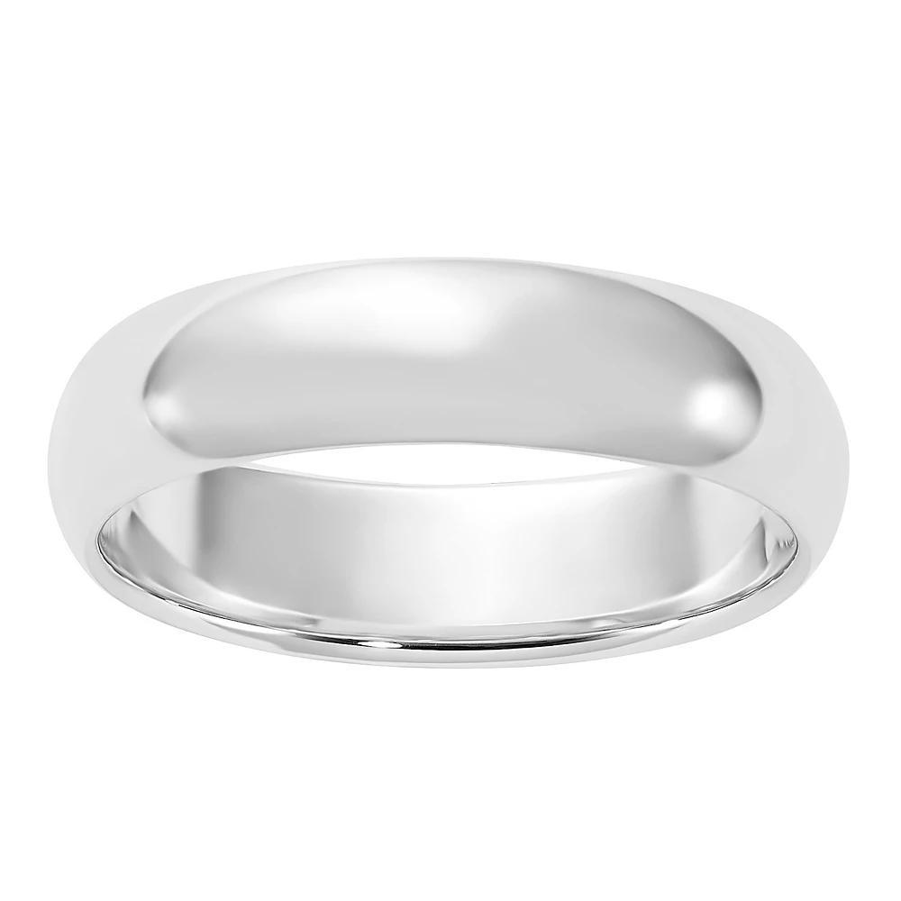 Platinum Half-Round Wedding Band, Women's, Size: 5, Silver Tone Product Image