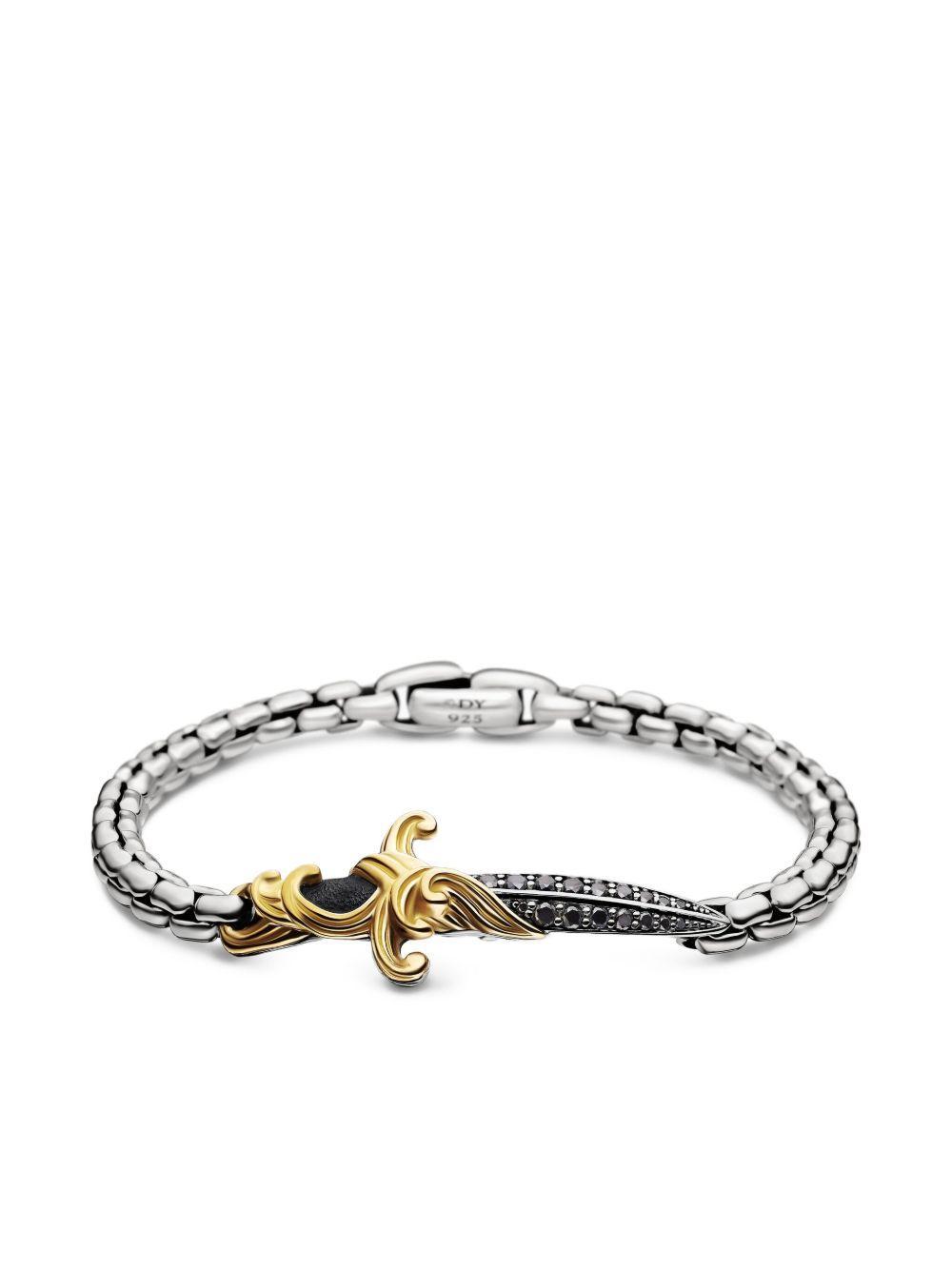 18kt yellow gold and sterling silver Waves Dagger bracelet (5mm) Product Image