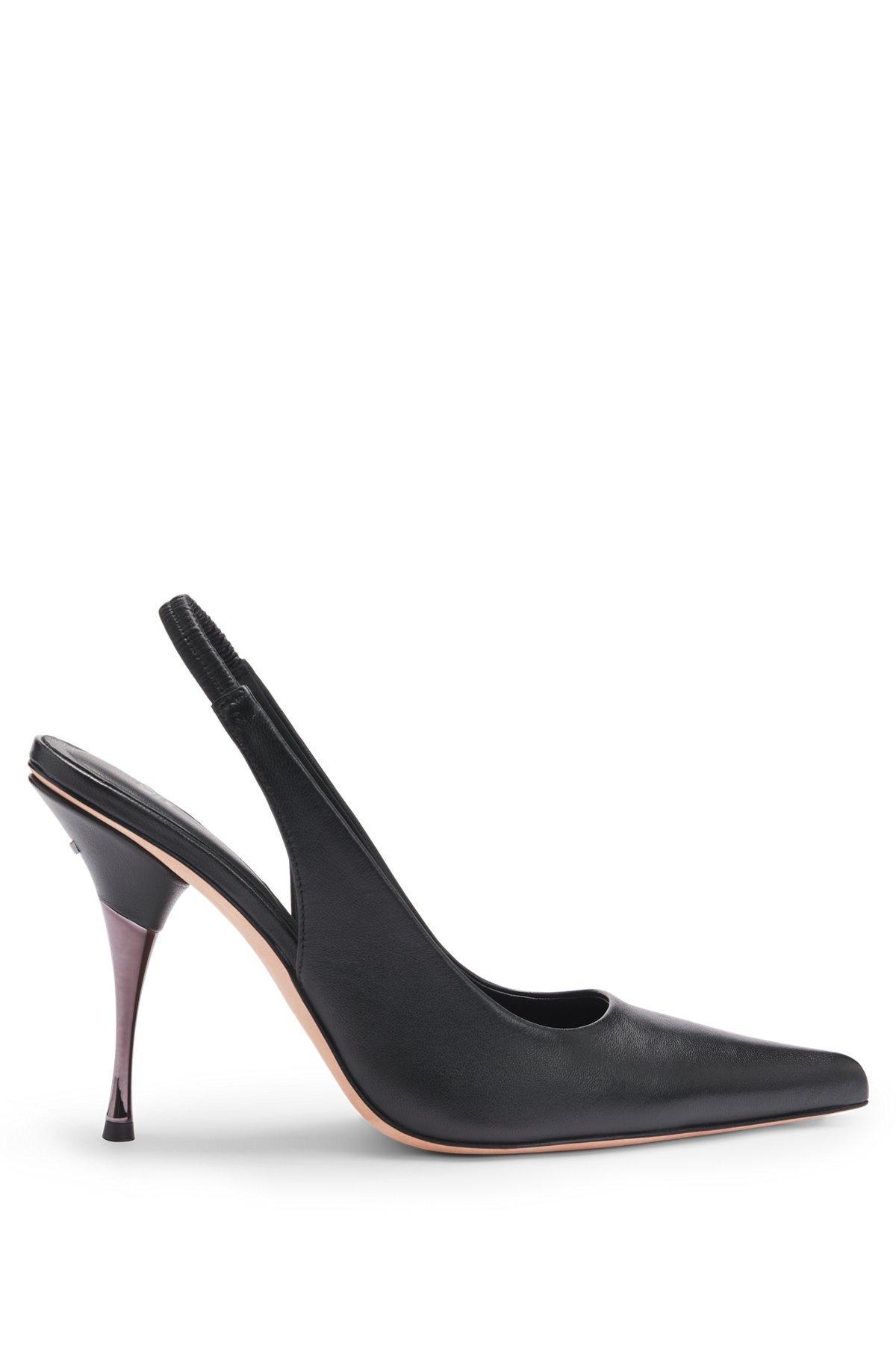 NAOMI x BOSS slingback pumps in smooth leather Product Image