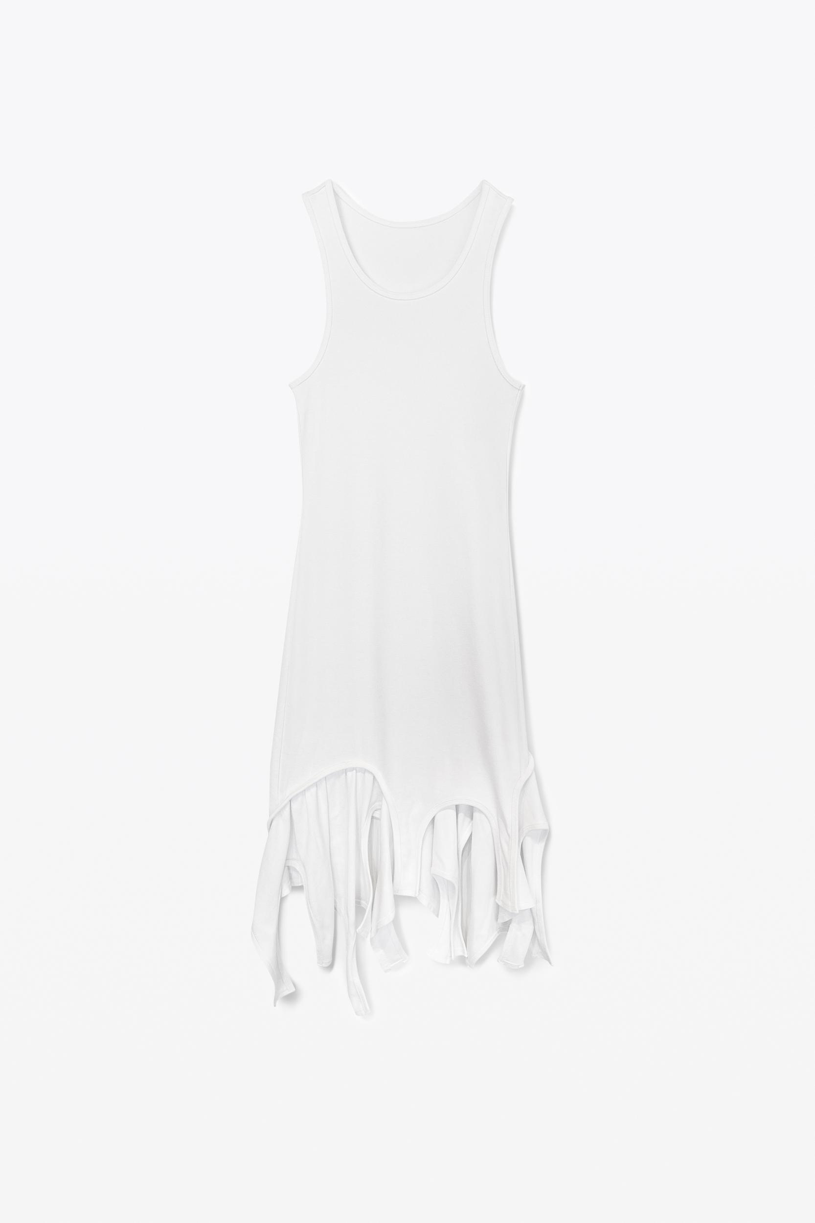 White Cotton Deconstructed Minidress Product Image