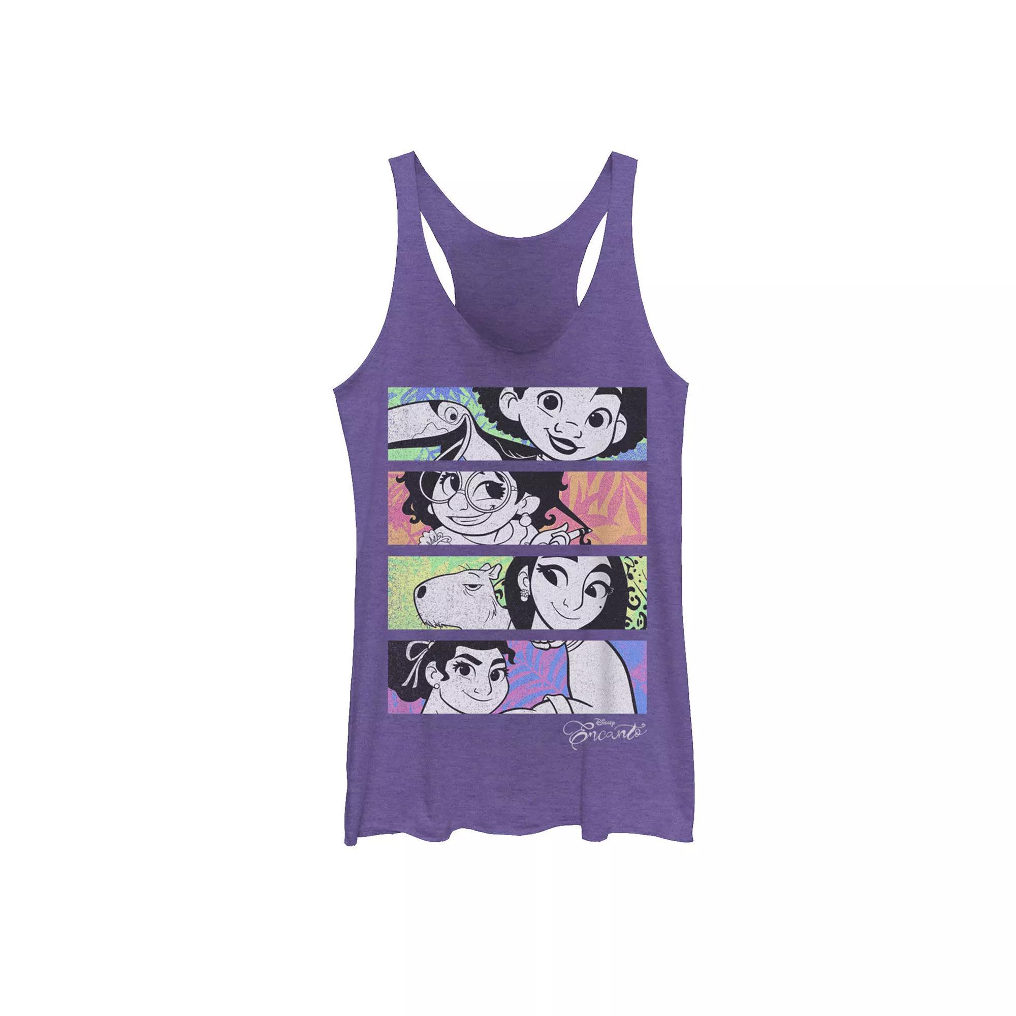 Disney's Encanto Four Box Family Split Design Juniors' Racerback Tank Top, Girl's, Size: XS, Purple Grey Product Image