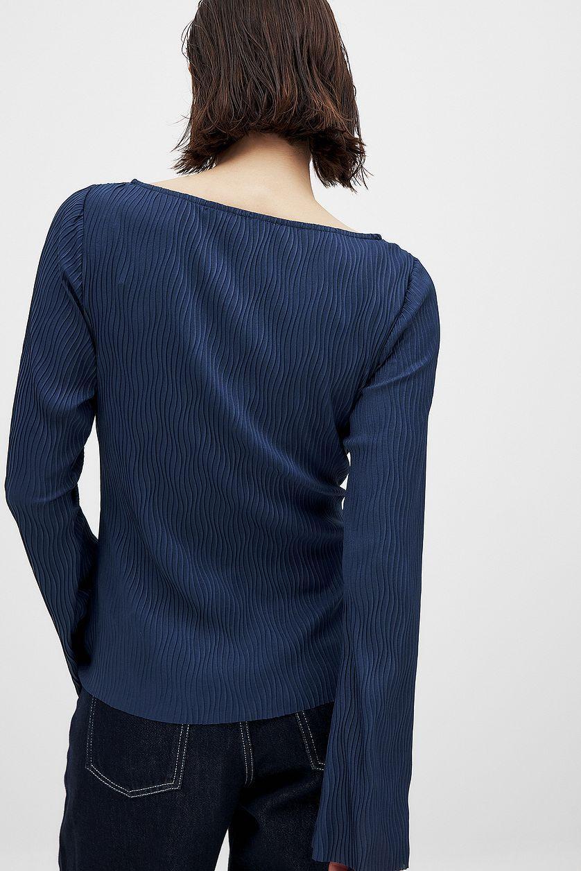 Long Sleeve Pleated Top Product Image