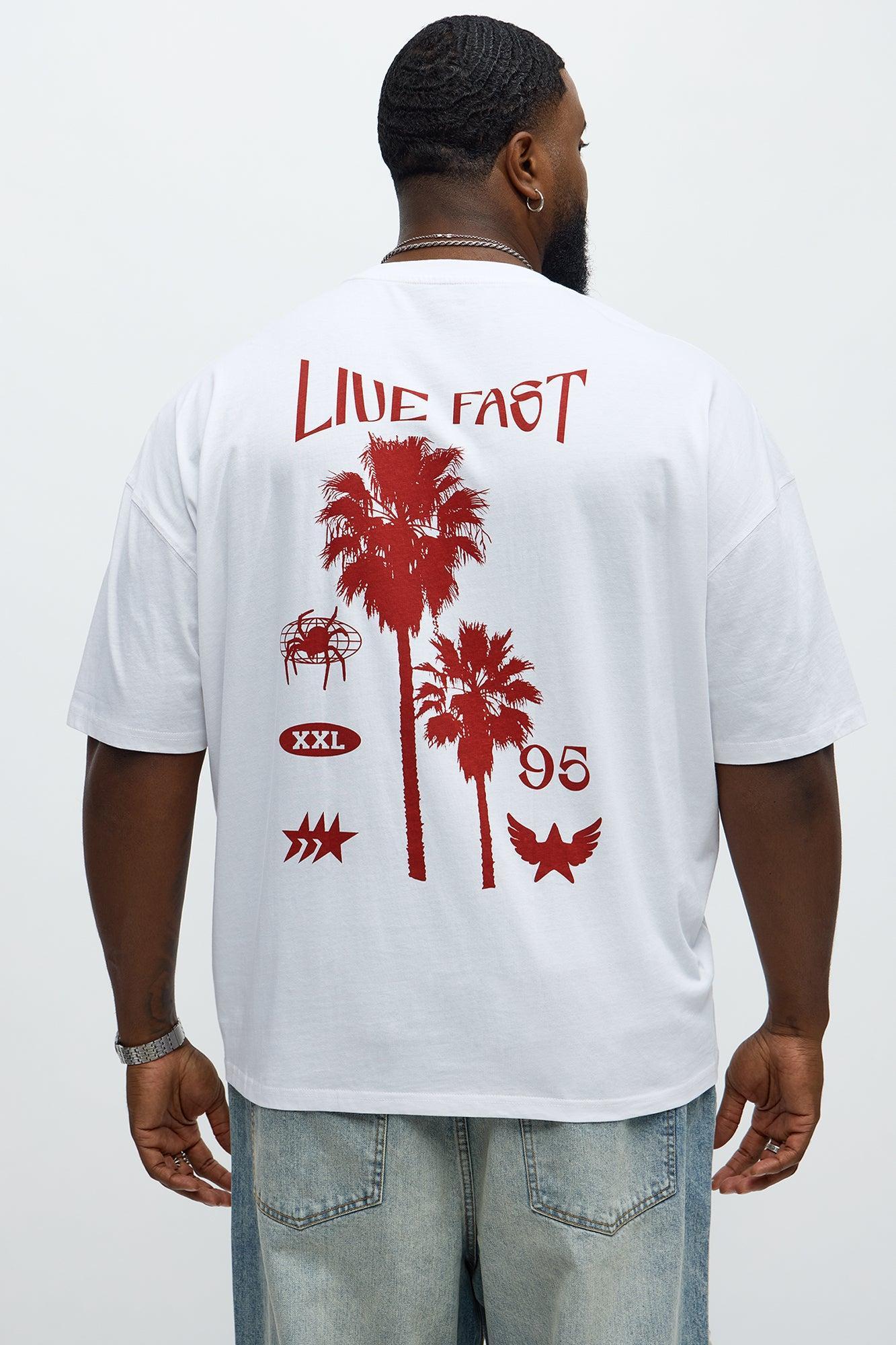 Live Fast Miami Oversized Short Sleeve Tee - White Product Image