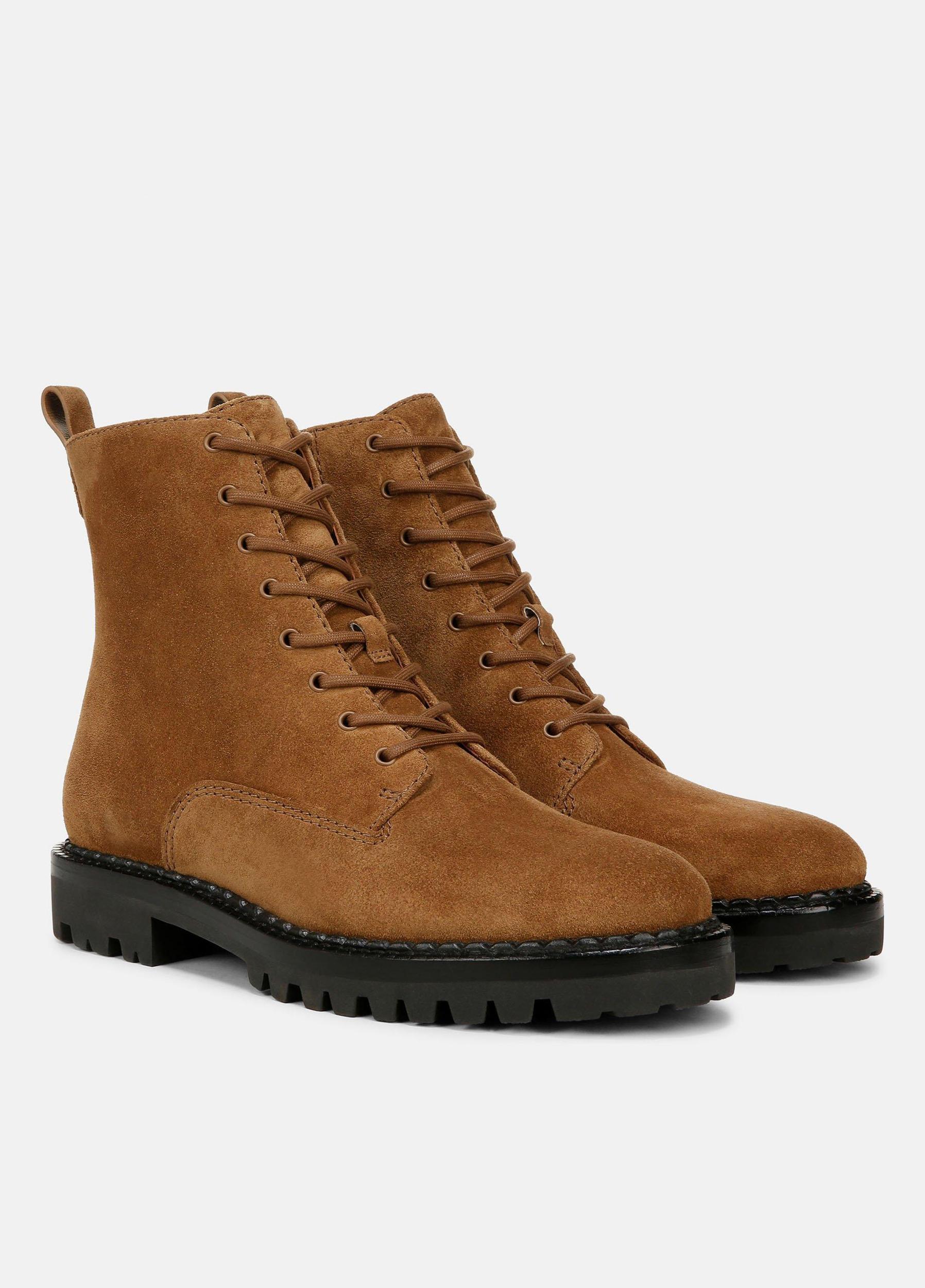 Womens Cabria Suede Lug Boot, Dark Clay, Size 7 Vince Product Image