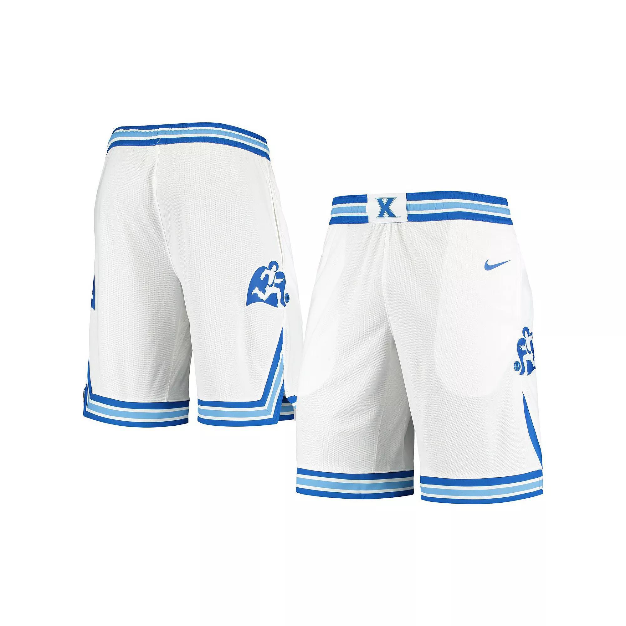 Men's Nike White Xavier Musketeers Replica Basketball Shorts, Size: Medium, Xav White Product Image