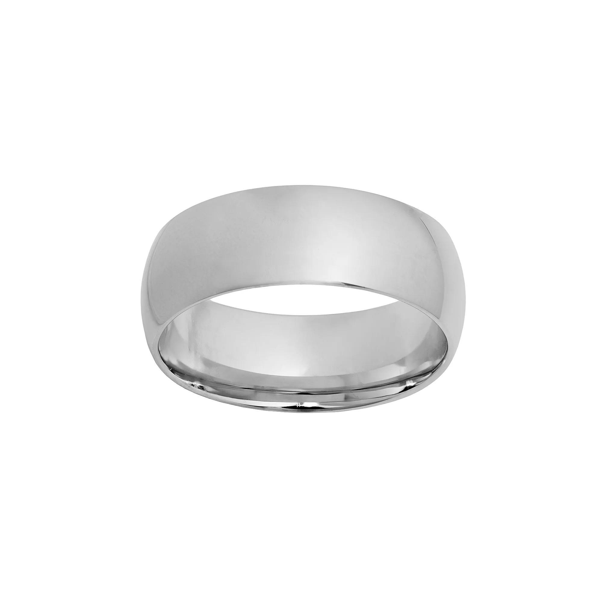 Sterling Silver Wedding Band - Men, Men's, Size: 14, Grey Product Image