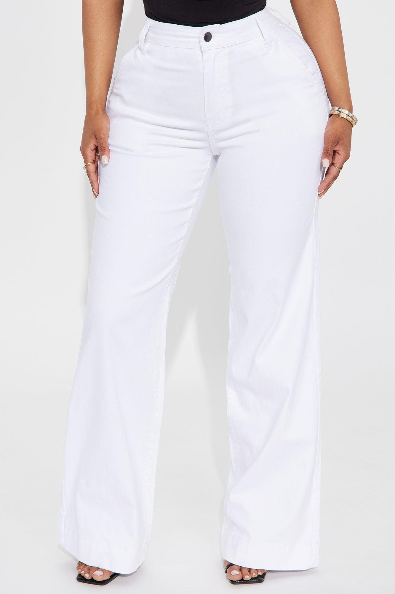 Margot Stretch Trouser Jeans - White Product Image