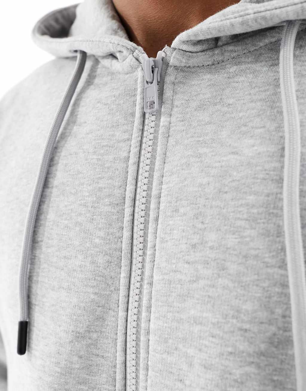 Jack & Jones zip up hoodie in light gray heather Product Image