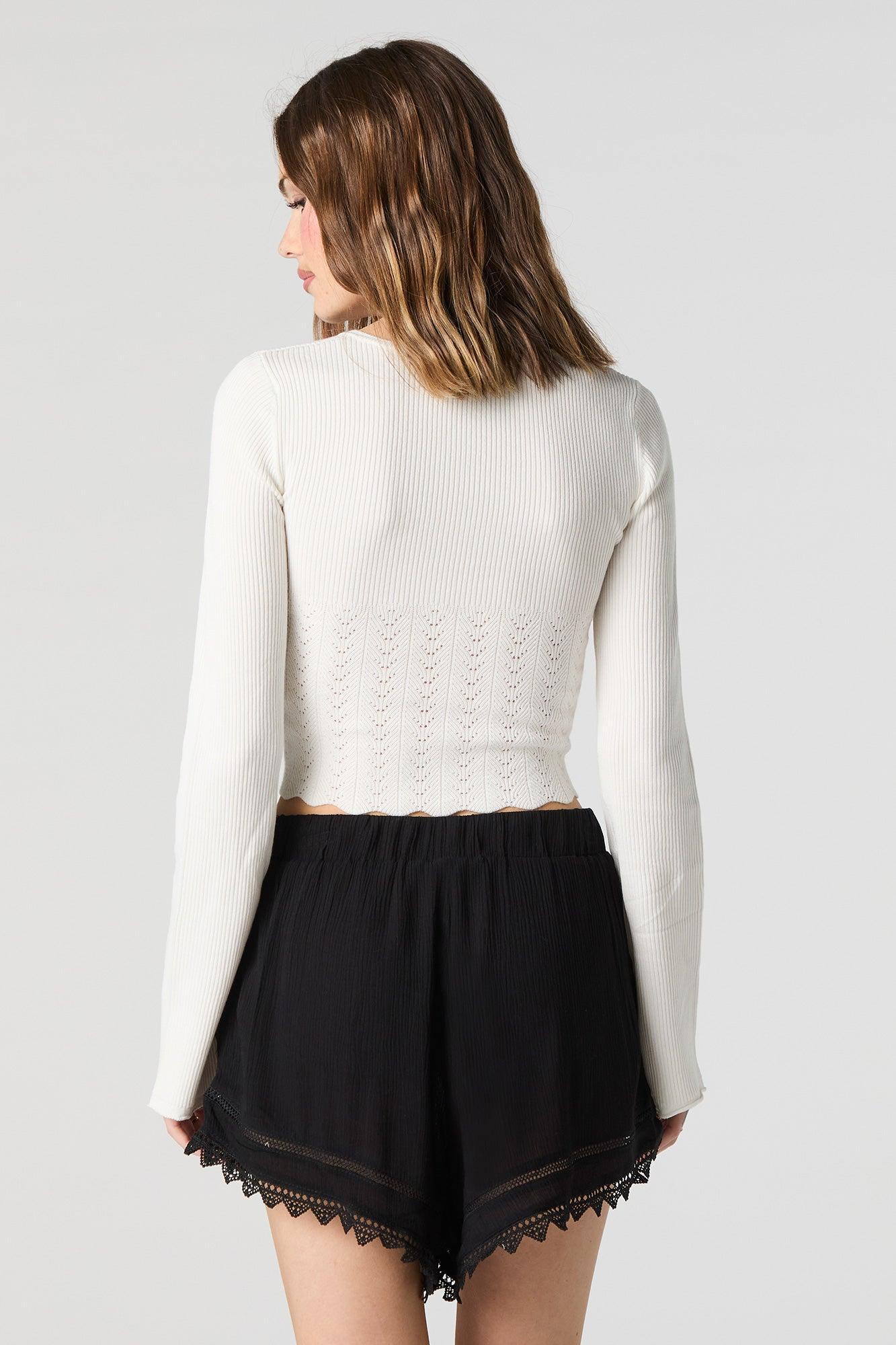 Lace Trim Elastic Waist Short Female Product Image