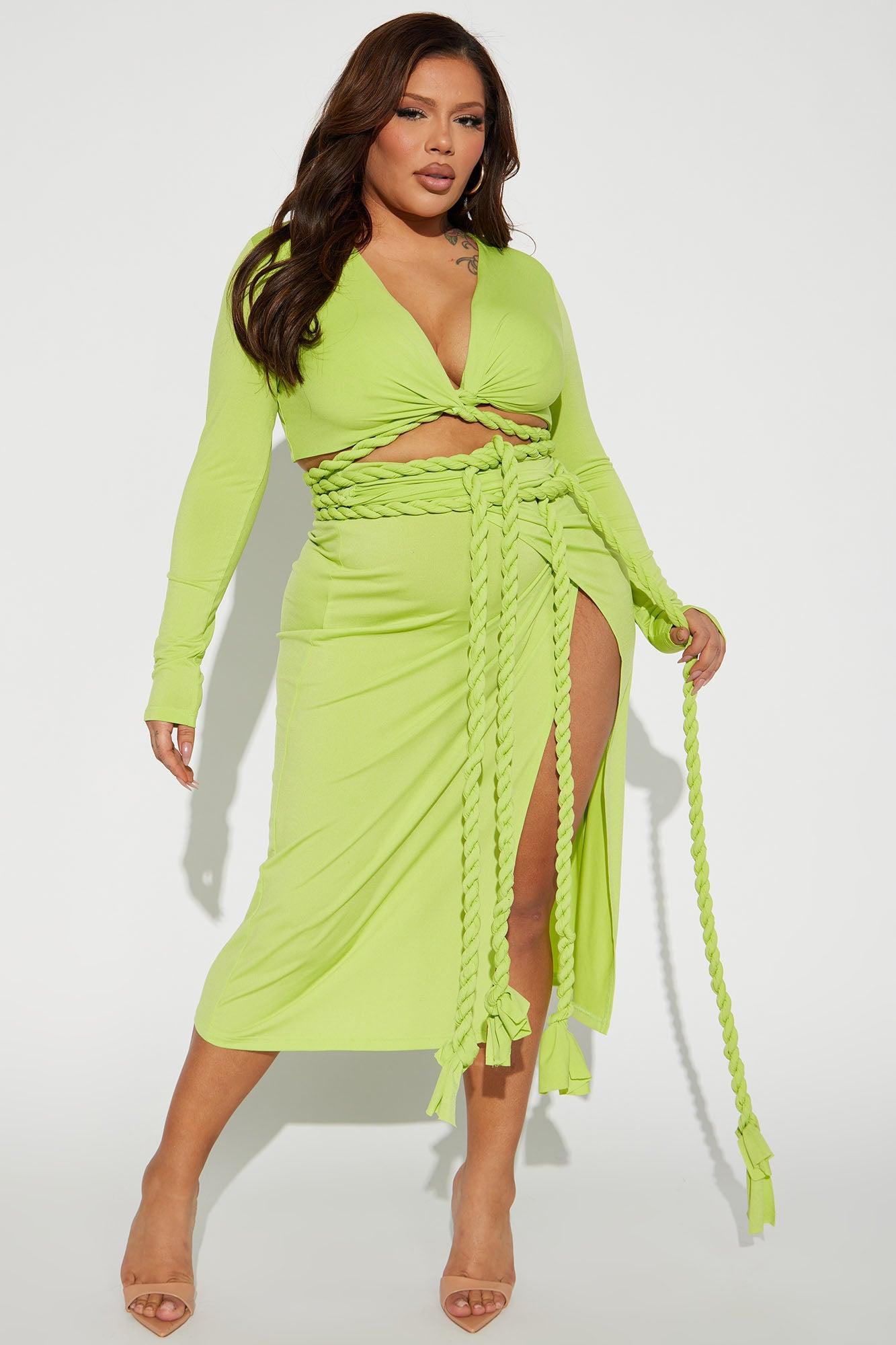 Reina Rope Skirt Set - Lime Product Image